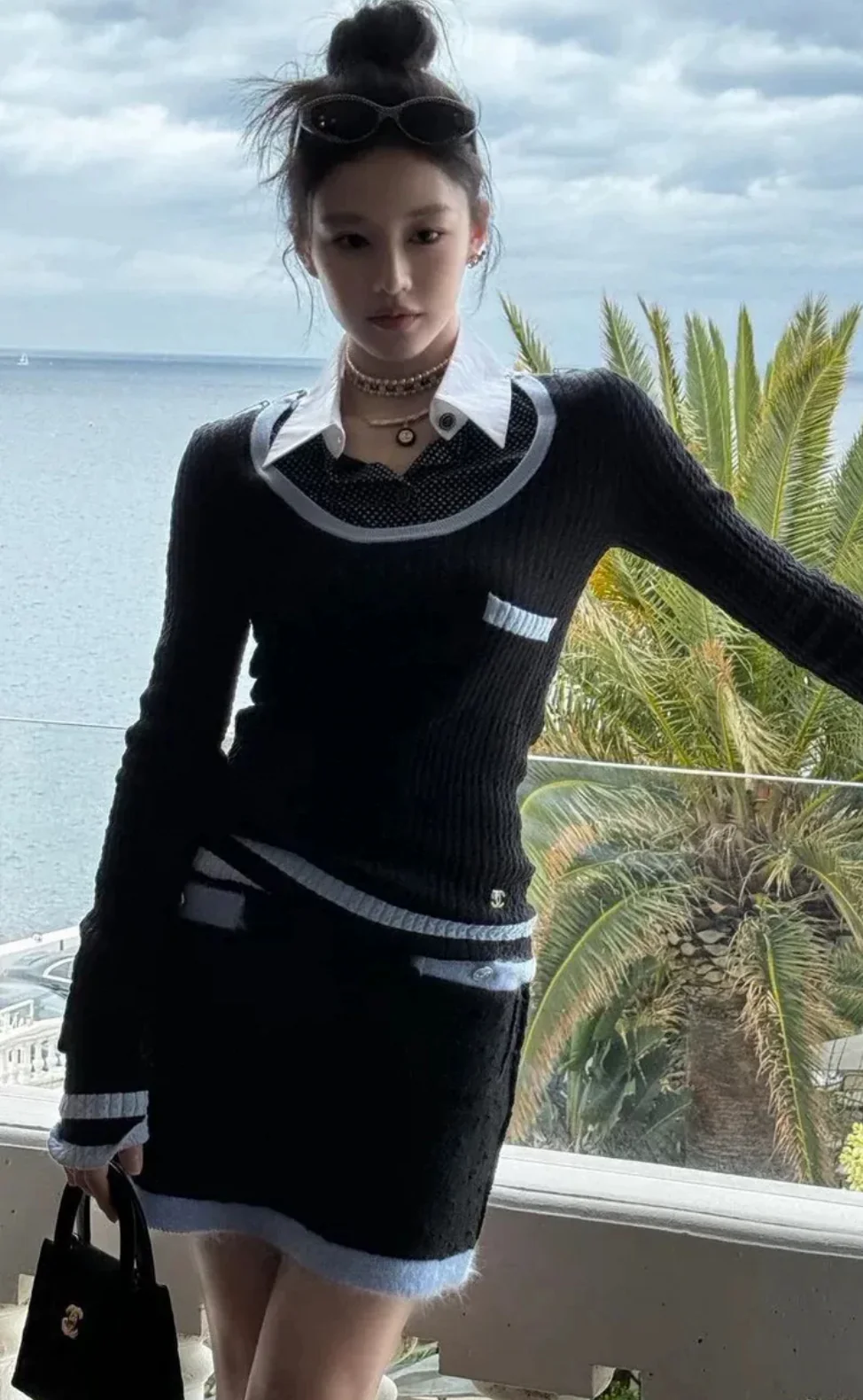 Chanel 24B blue & black sweater - Image 5