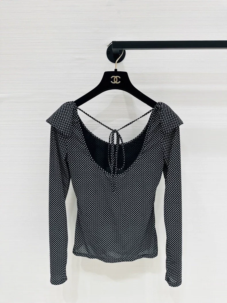 Chanel 24b top with ruffles and double C logo - Image 2