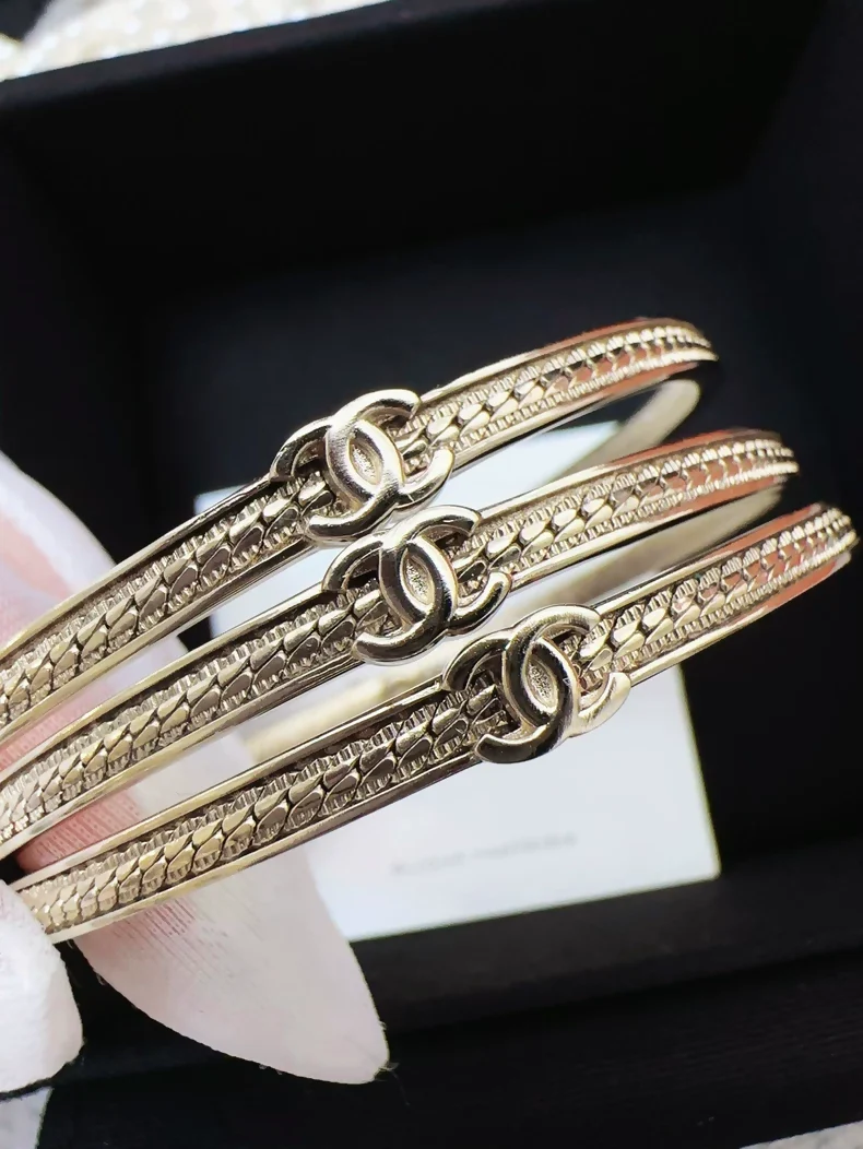 Chanel 24B light gold bracelet 3 in 1 set - Image 3