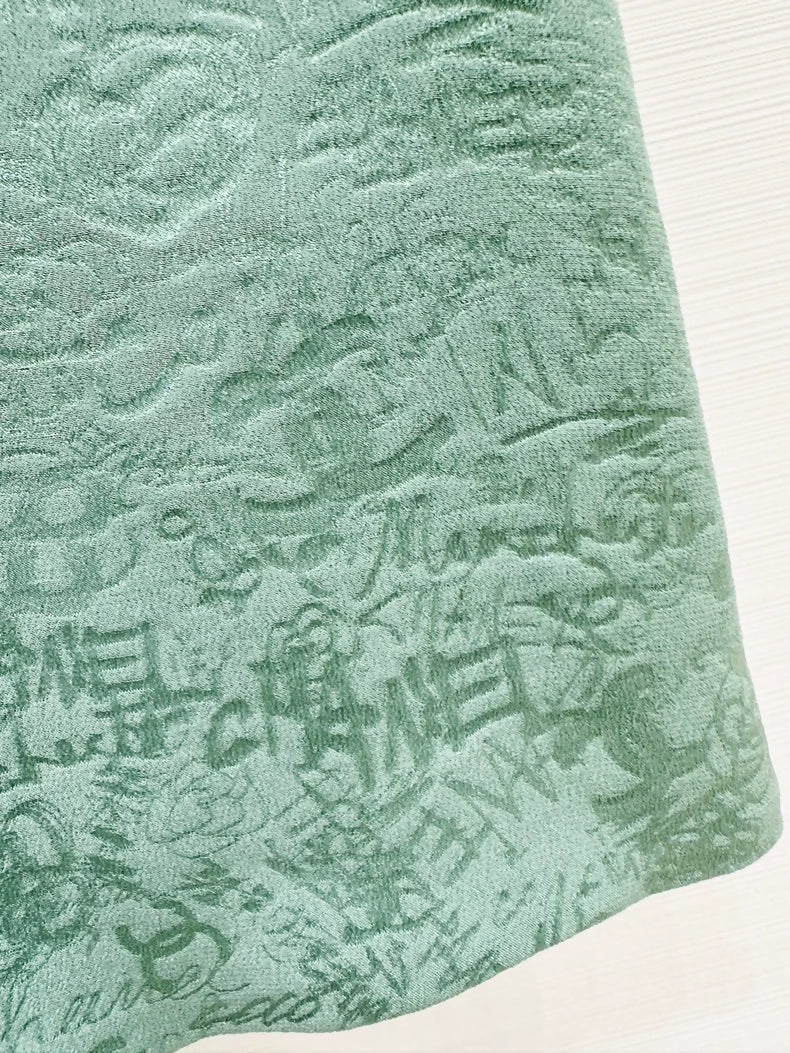 Chanel 24b green tweed top and skirt set - Image 3