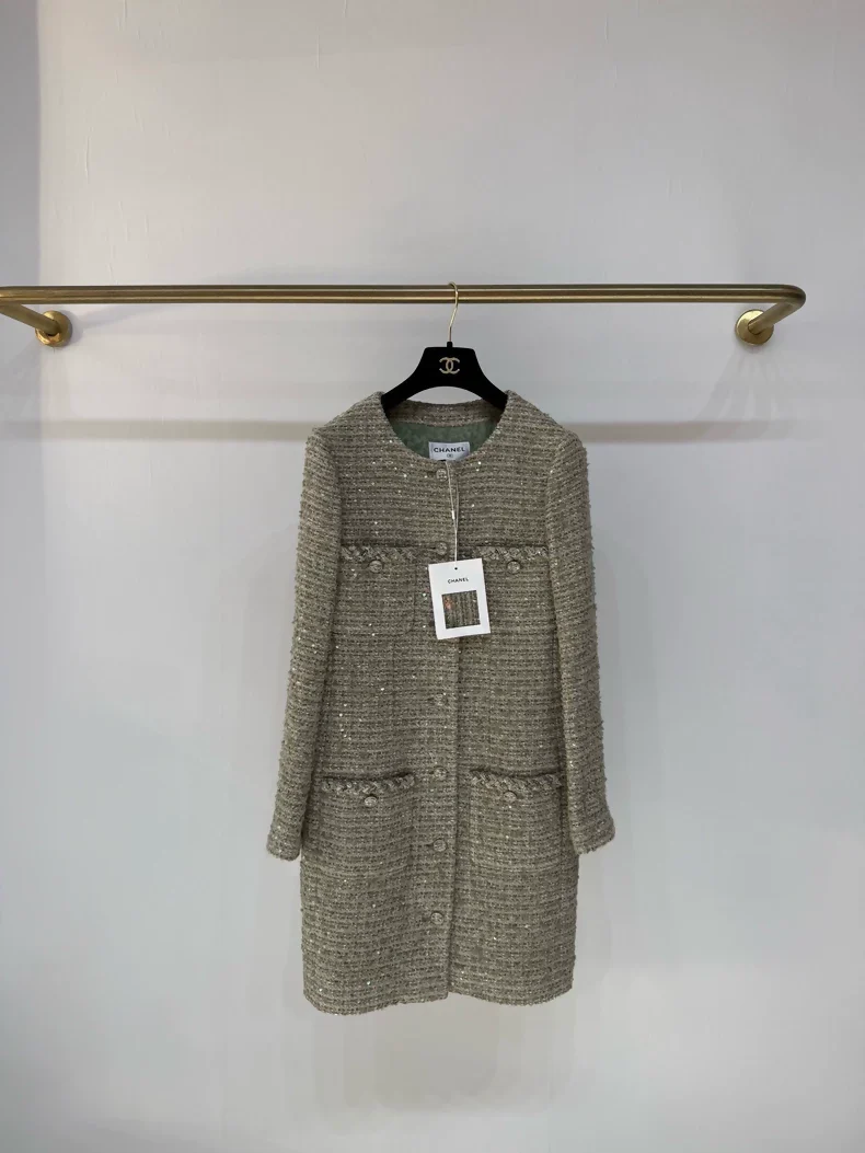 Chanel 24B Green tweed Jacket