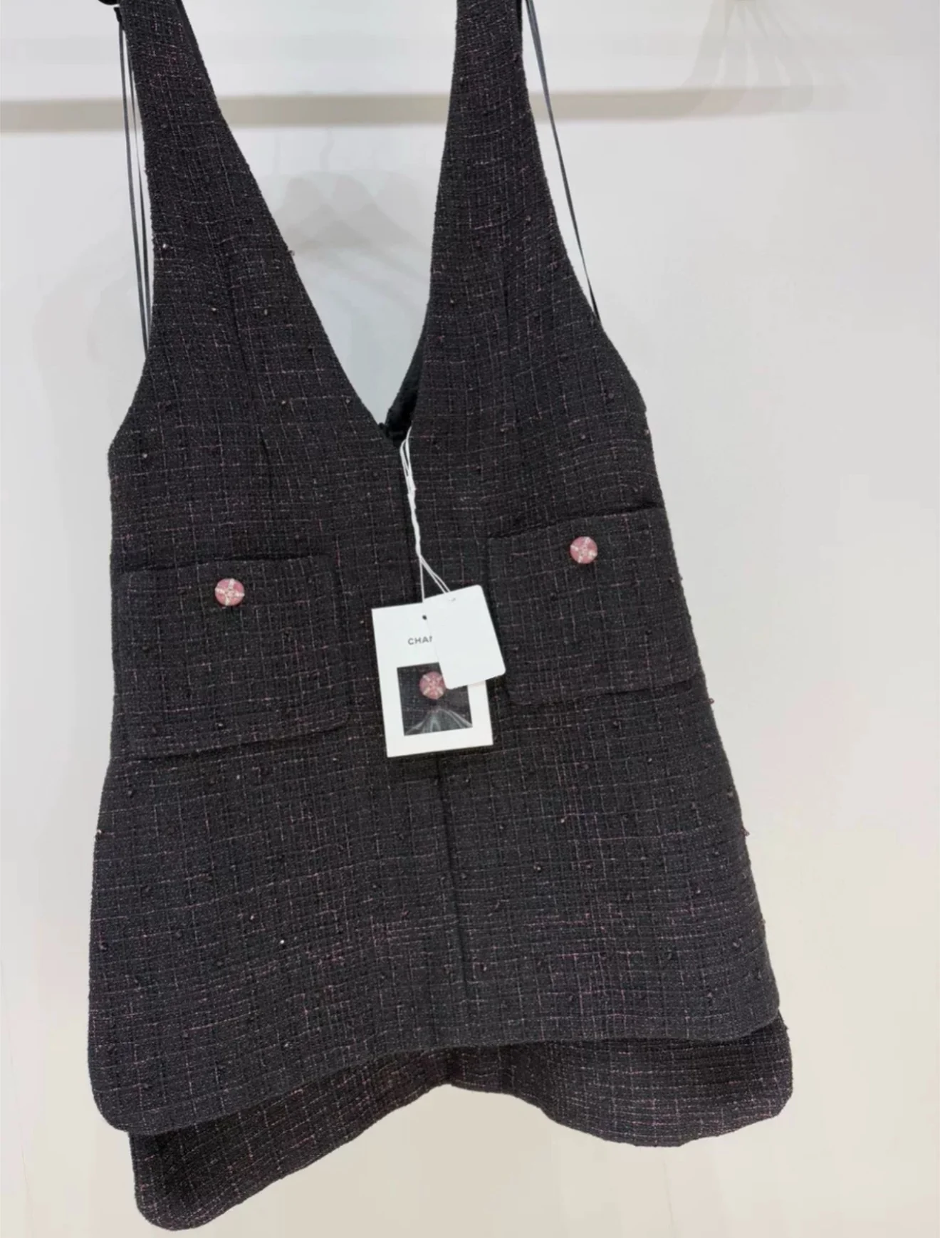 Chanel 24C Black & Pink Iridescent Tweed Dress - Image 2