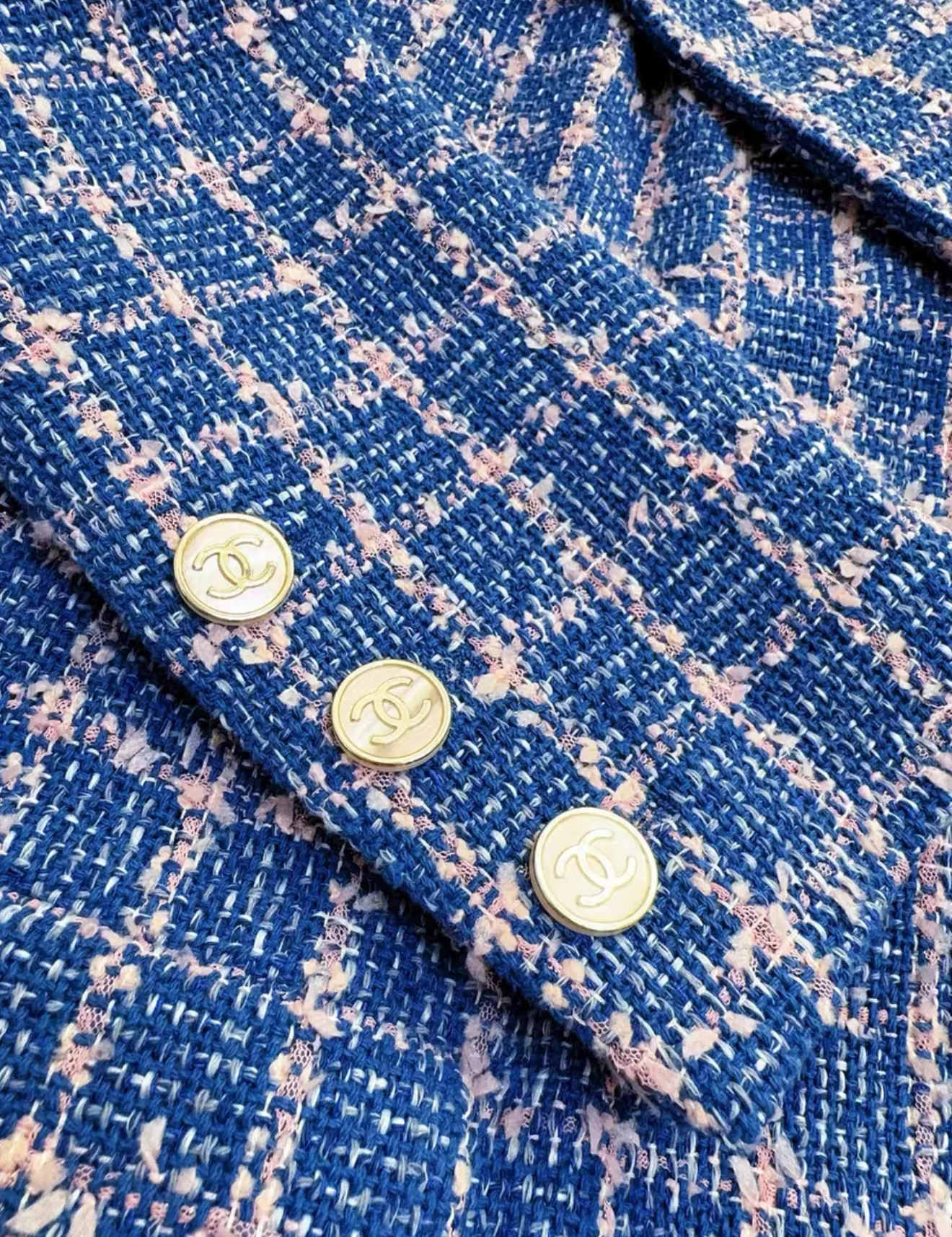 Chanel 24C Blue Tweed Long Coat - Image 4