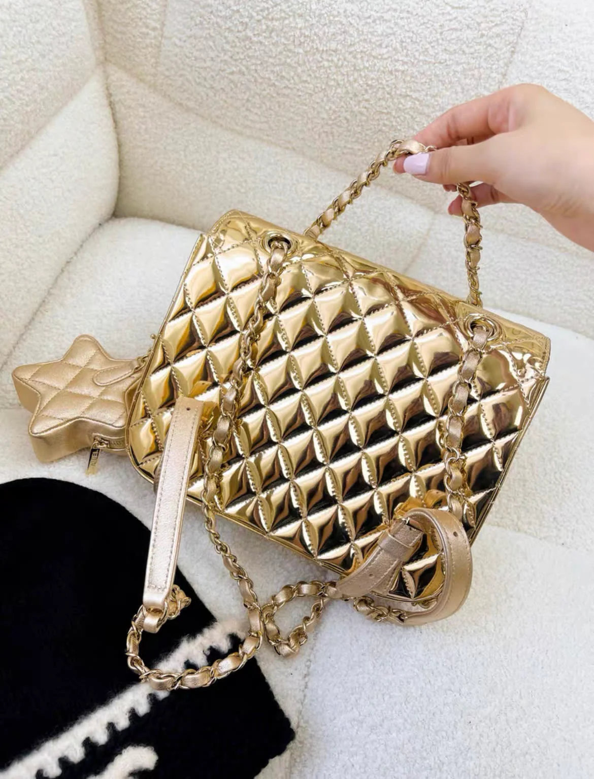 Chanel 24C gold mirror star backpack - Image 2