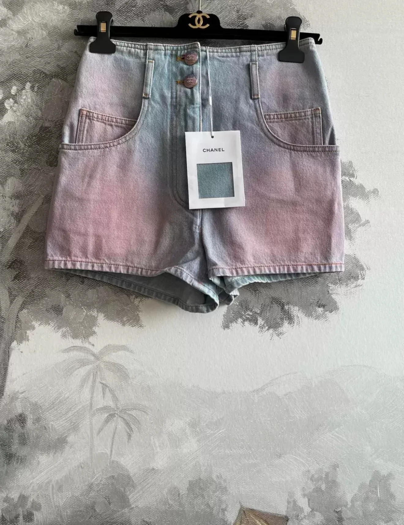 Chanel 24C Pink Denim shorts