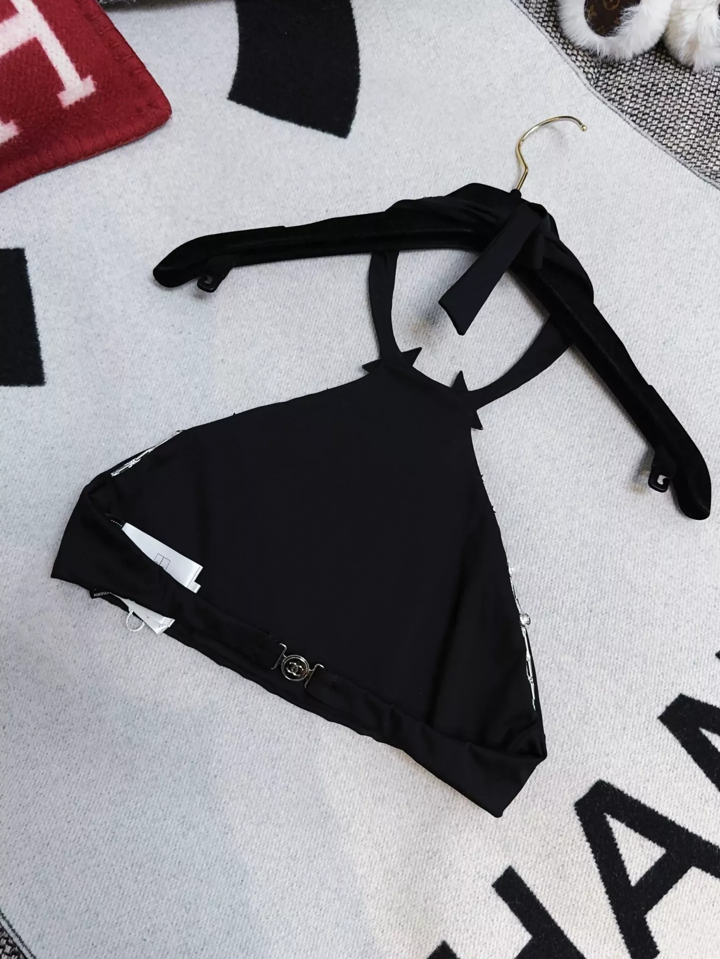 Chanel 24C Star Diamond Sequin Embroidery Black Top - Image 2