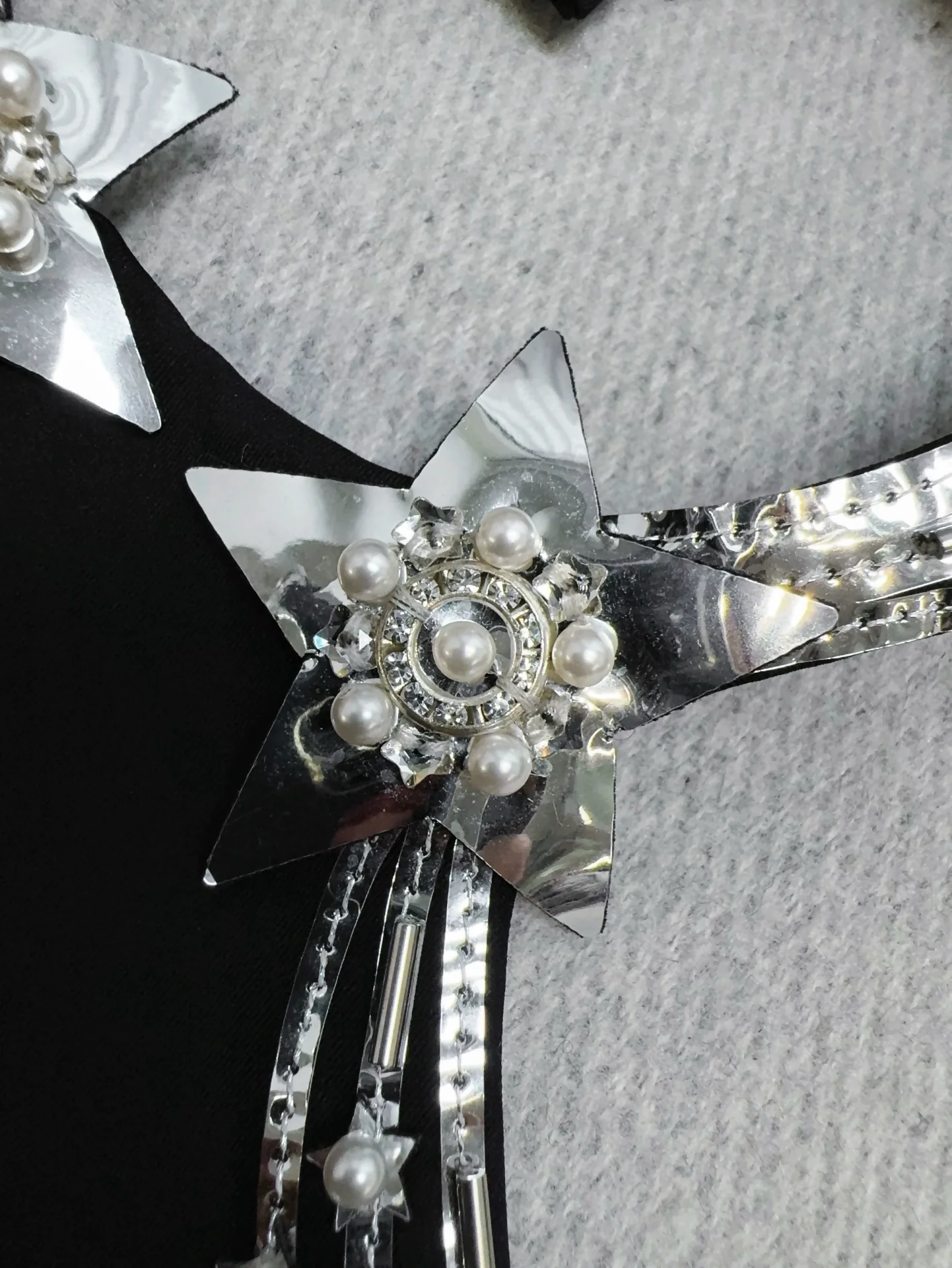 Chanel 24C Star Diamond Sequin Embroidery Black Top - Image 3