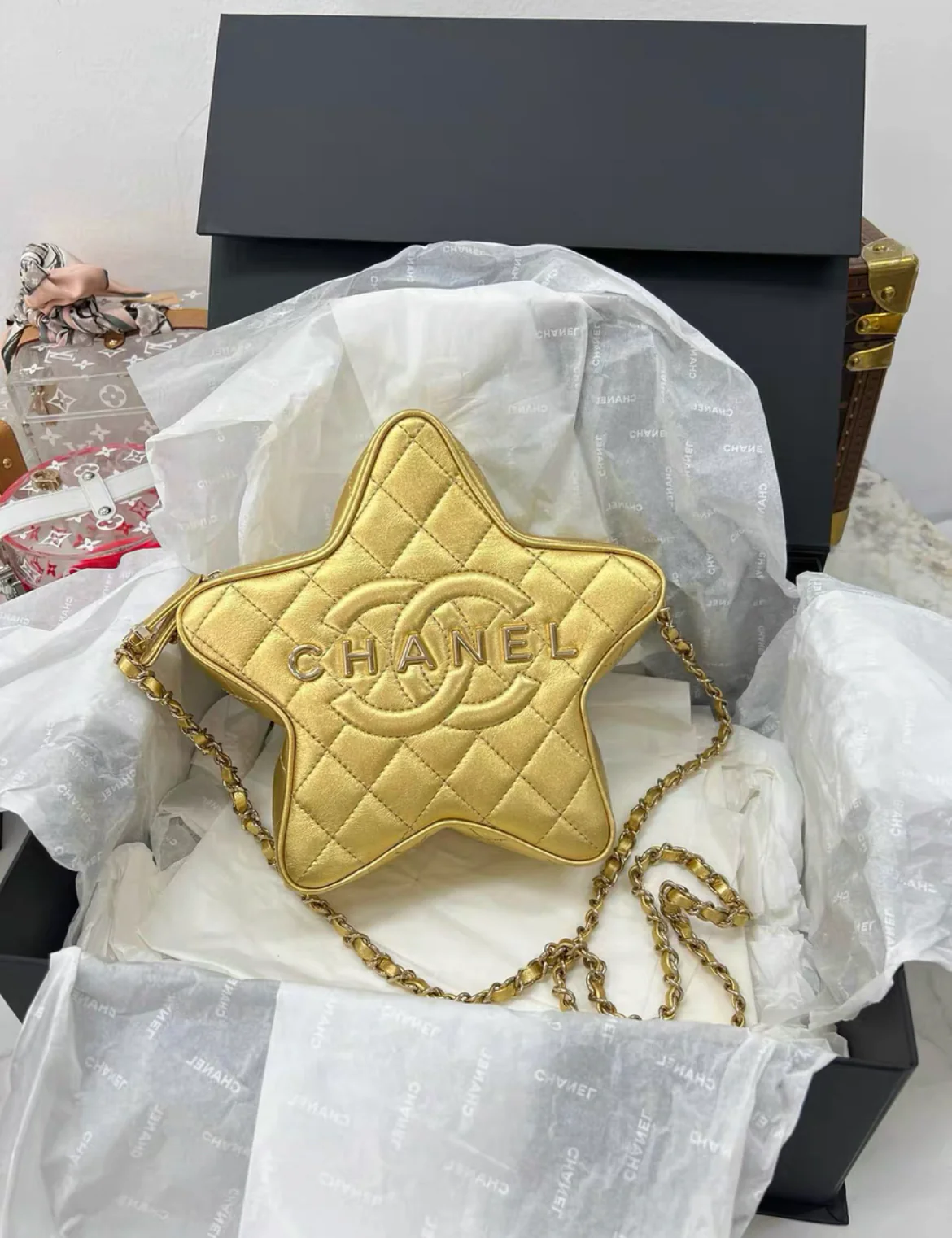 CHANEL 24C STAR BAG LAMBSKIN GOLD GHW - Image 2