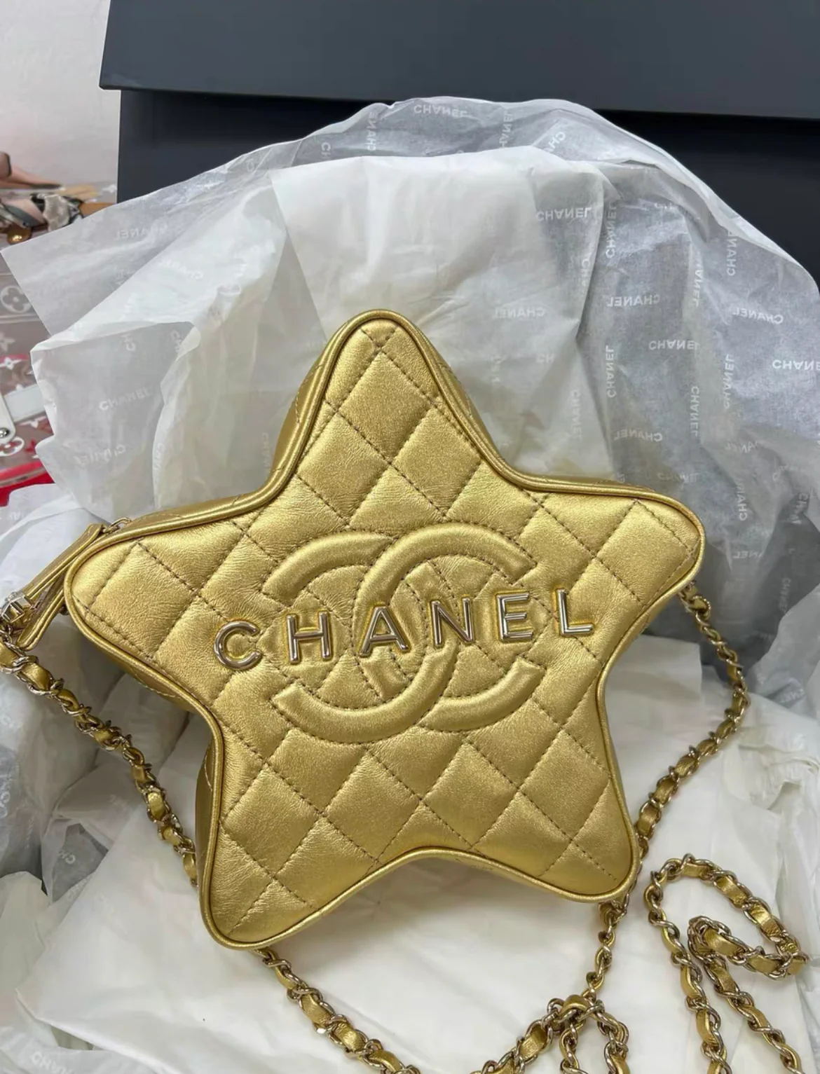 CHANEL 24C STAR BAG LAMBSKIN GOLD GHW - Image 3