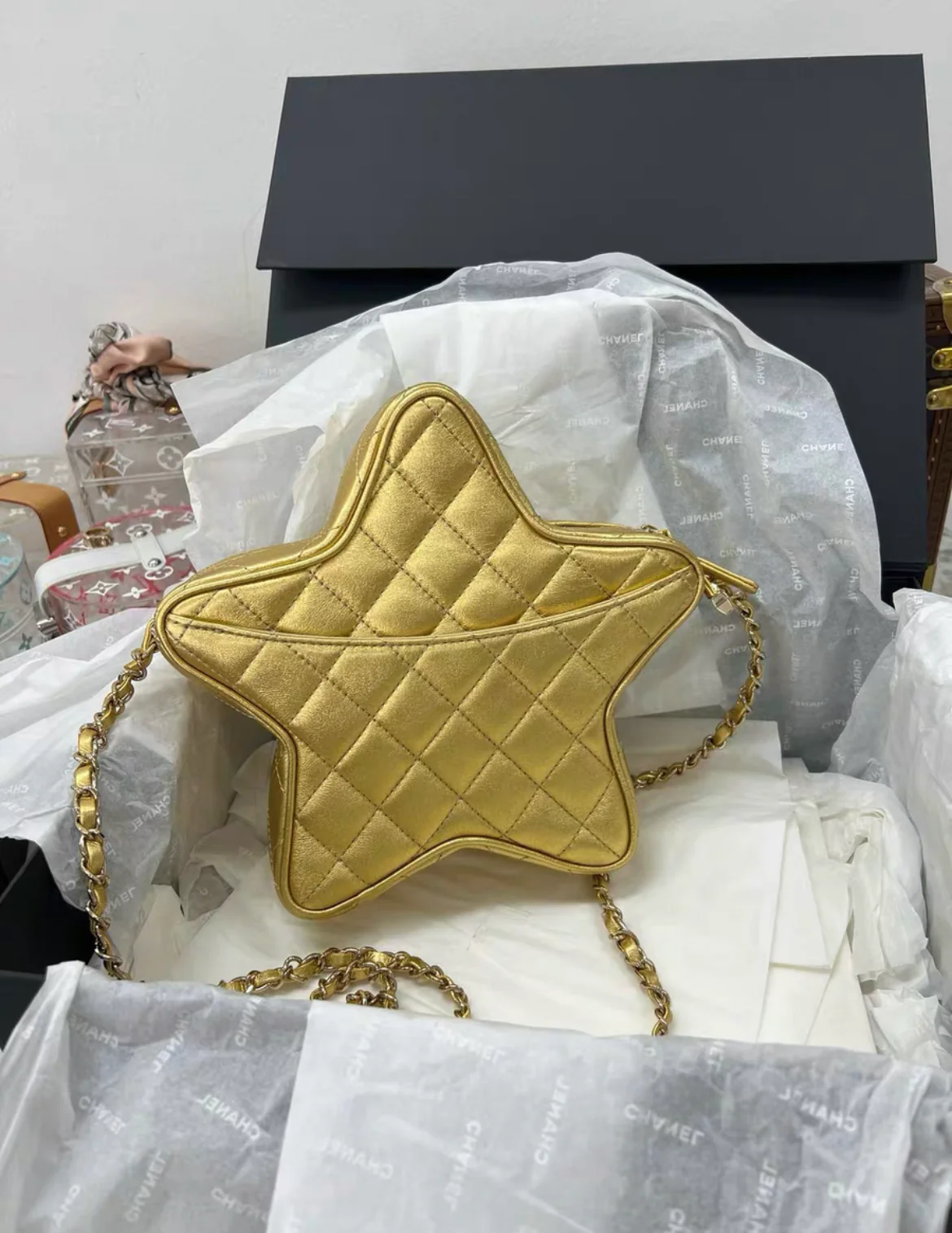 CHANEL 24C STAR BAG LAMBSKIN GOLD GHW - Image 4