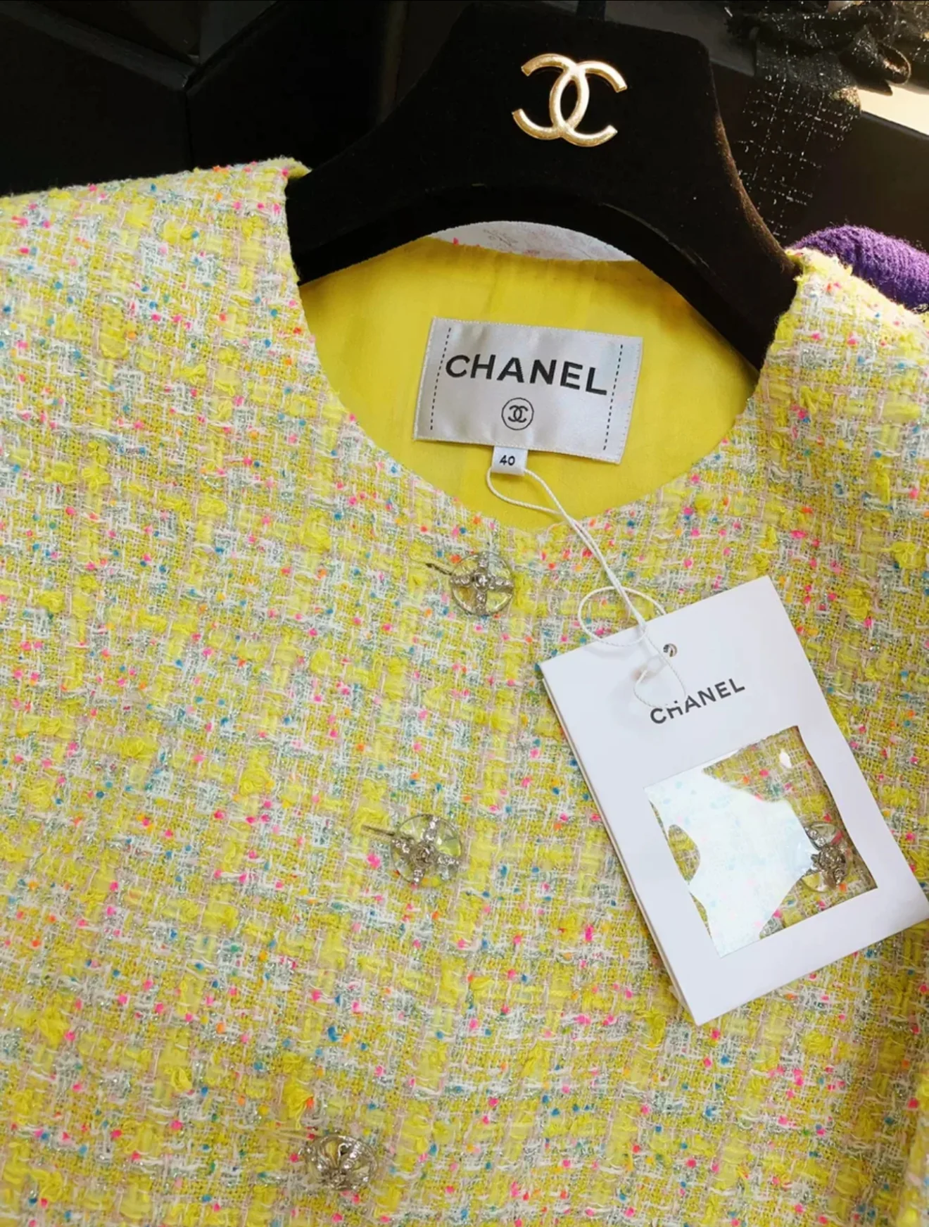 Chanel 24C Yellow Tweed Jacket - Image 2
