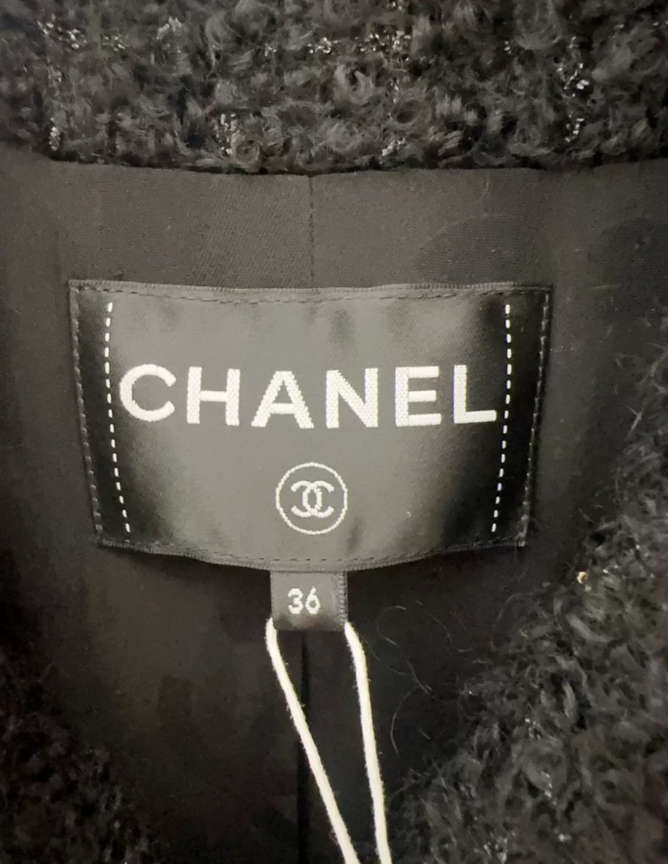 Chanel 24K black tweed long coat - Image 3