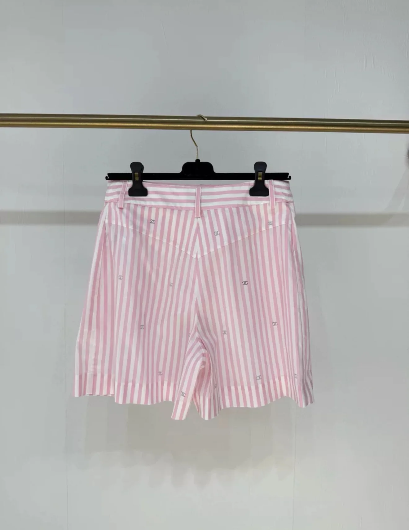 Chanel 24M Pink Striped Shorts - Image 3