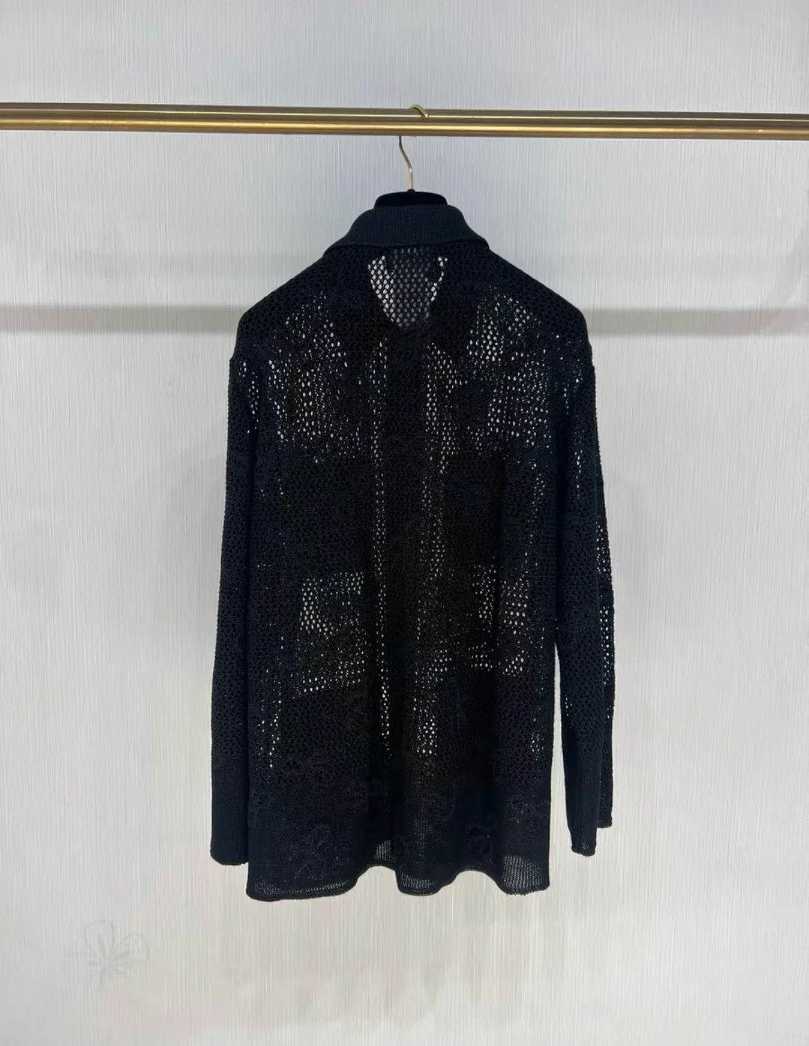 Chanel 24P black bow patchwork diamond CC button cardigan - Image 4