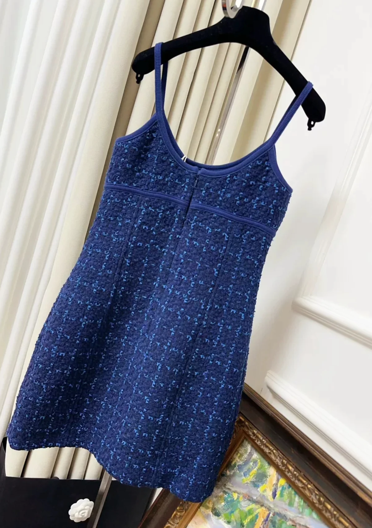 Chanel 24P Blue Tweed Dress - Image 2