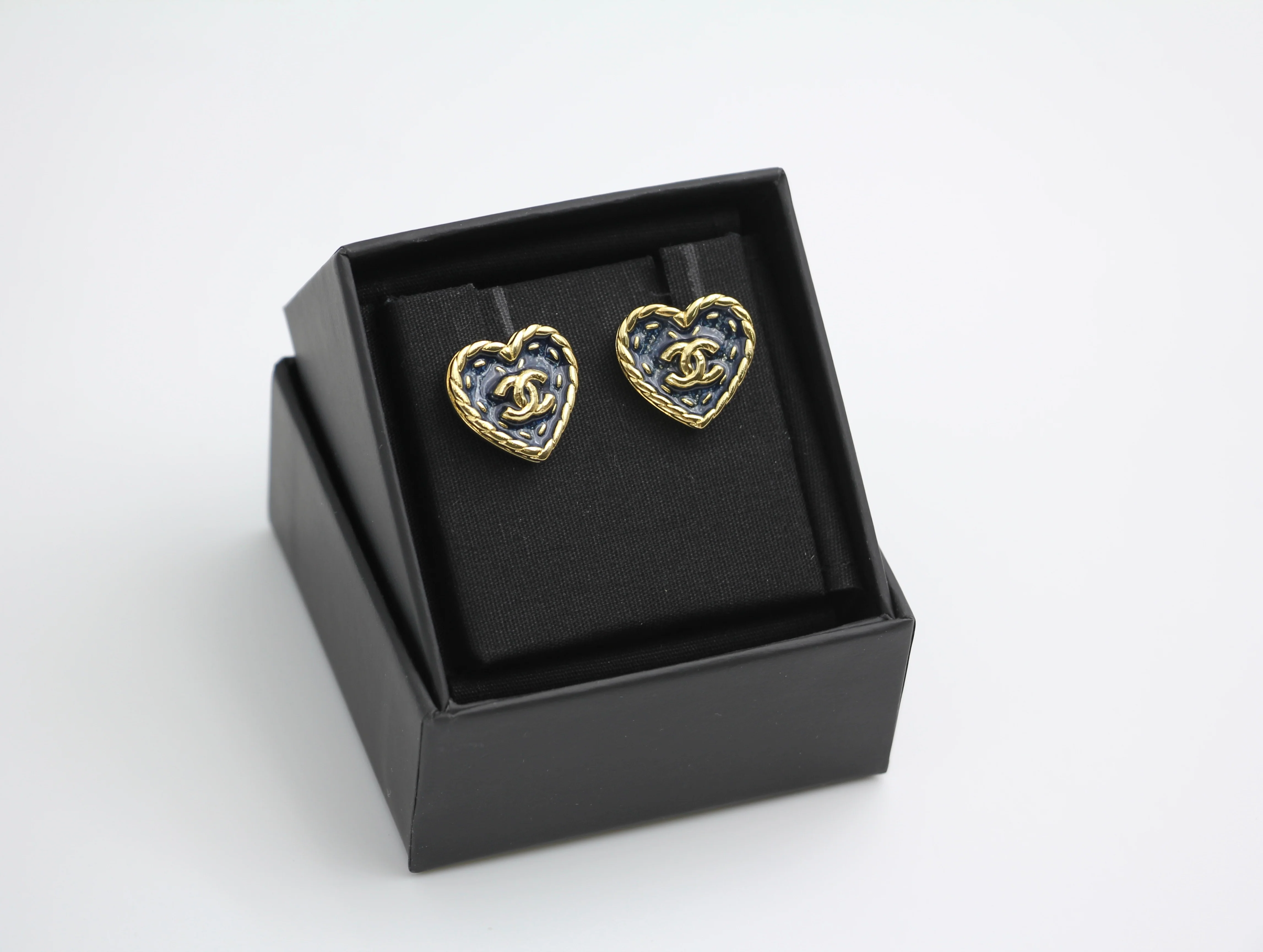Chanel 24P Denim Love Earrings - Image 3