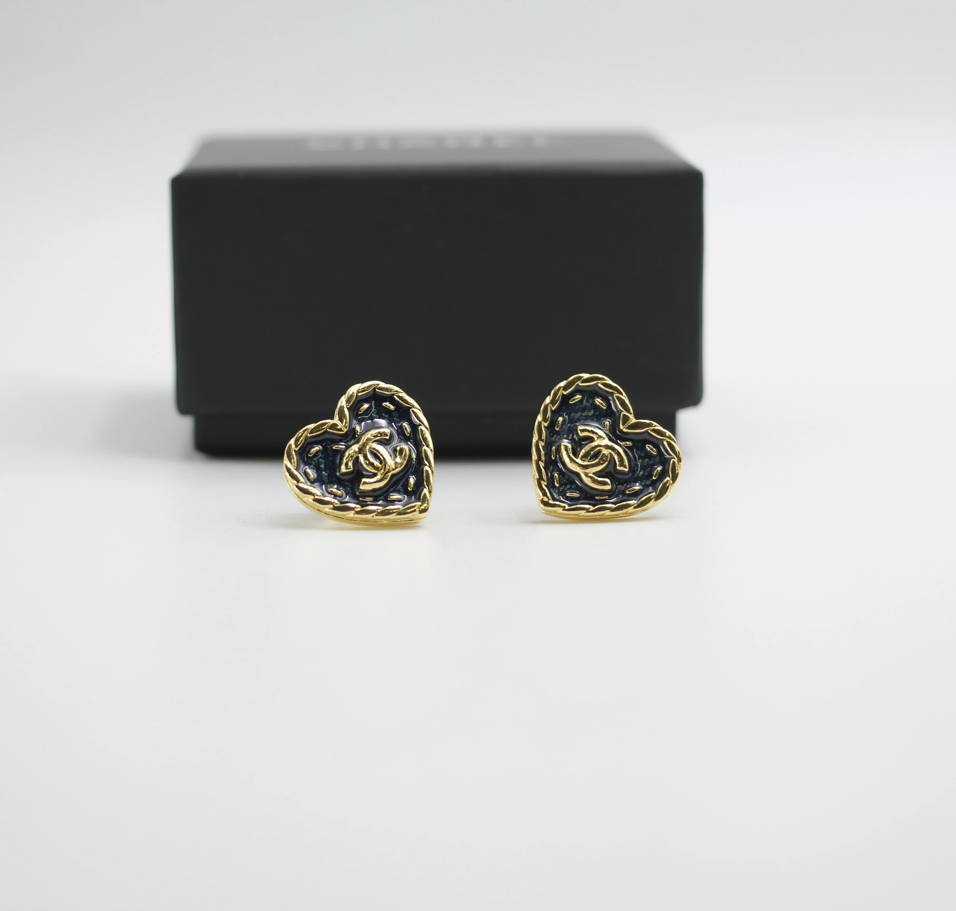 Chanel 24P Denim Love Earrings - Image 4
