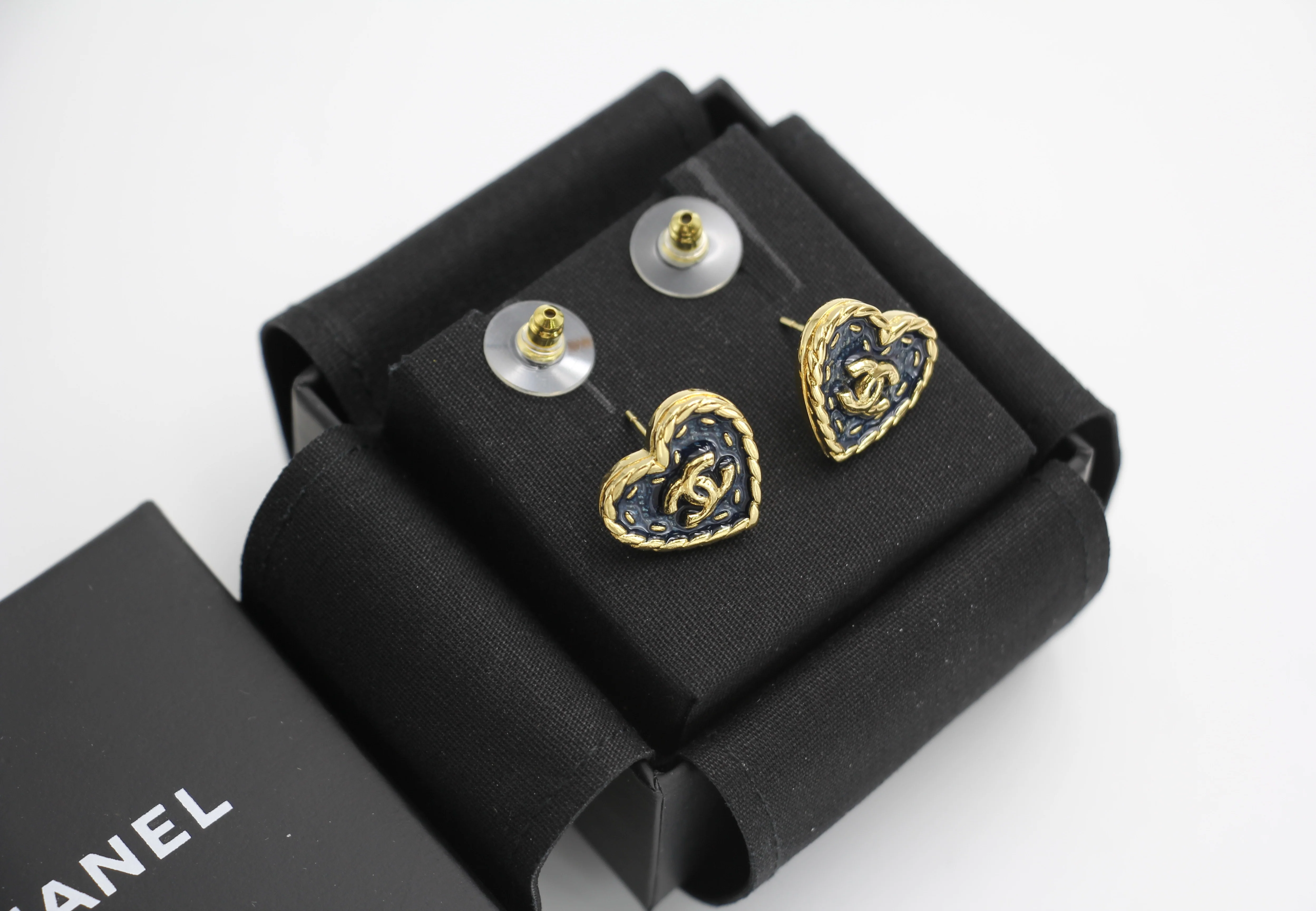Chanel 24P Denim Love Earrings - Image 6