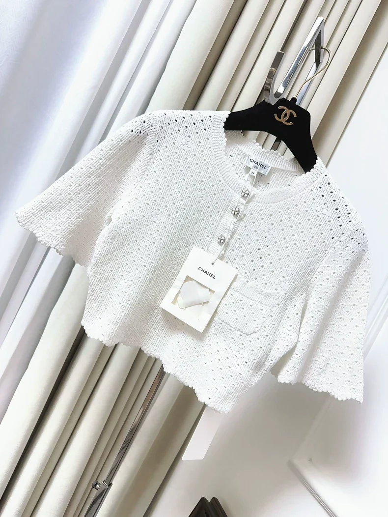 Chanel 24P white cropped top