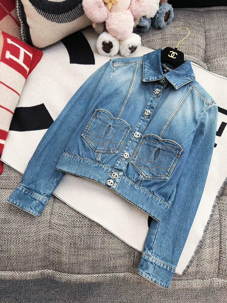Chanel 24P heart CC denim jacket - Image 2