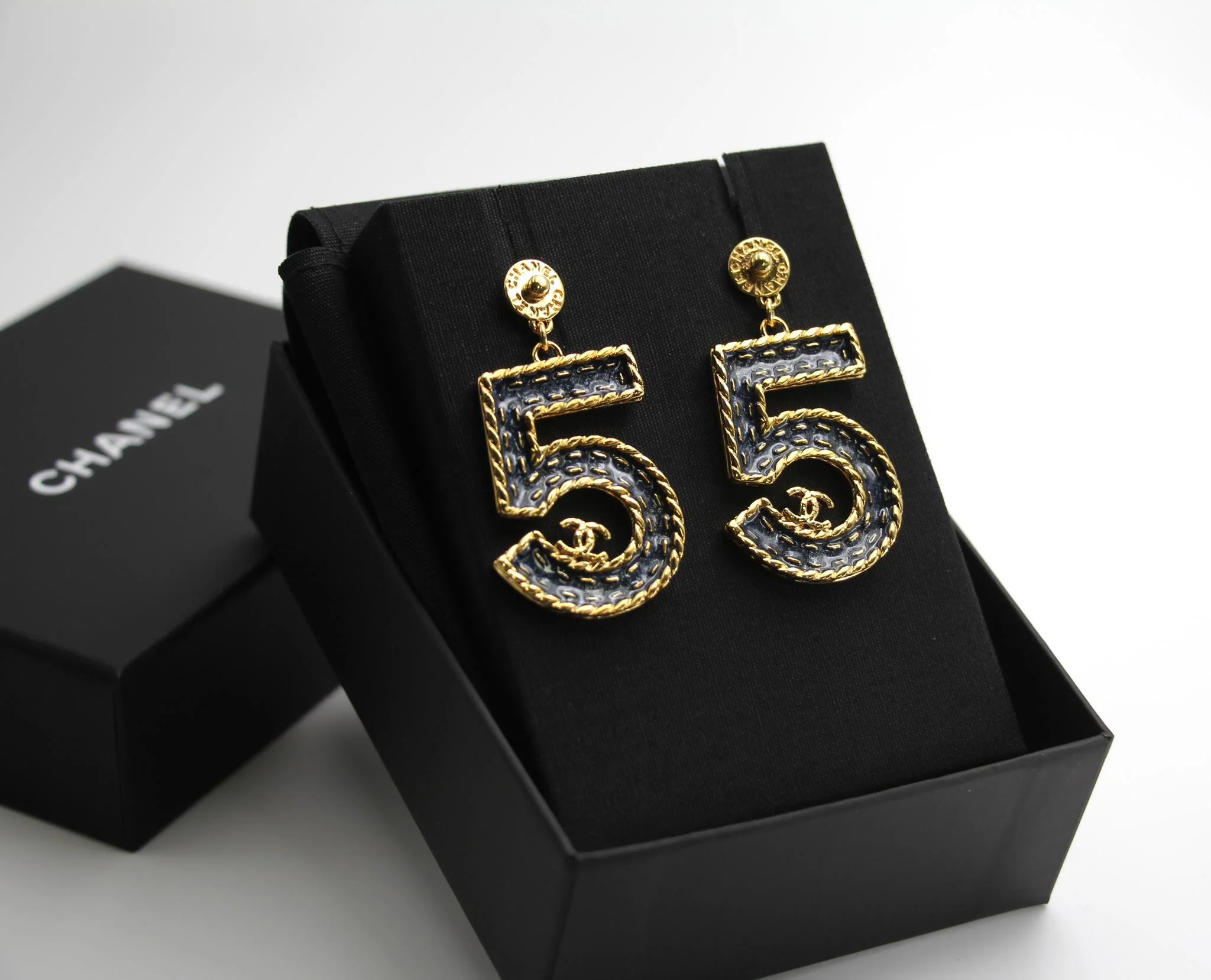 Chanel 24P Metal Denim Size 5 Earrings