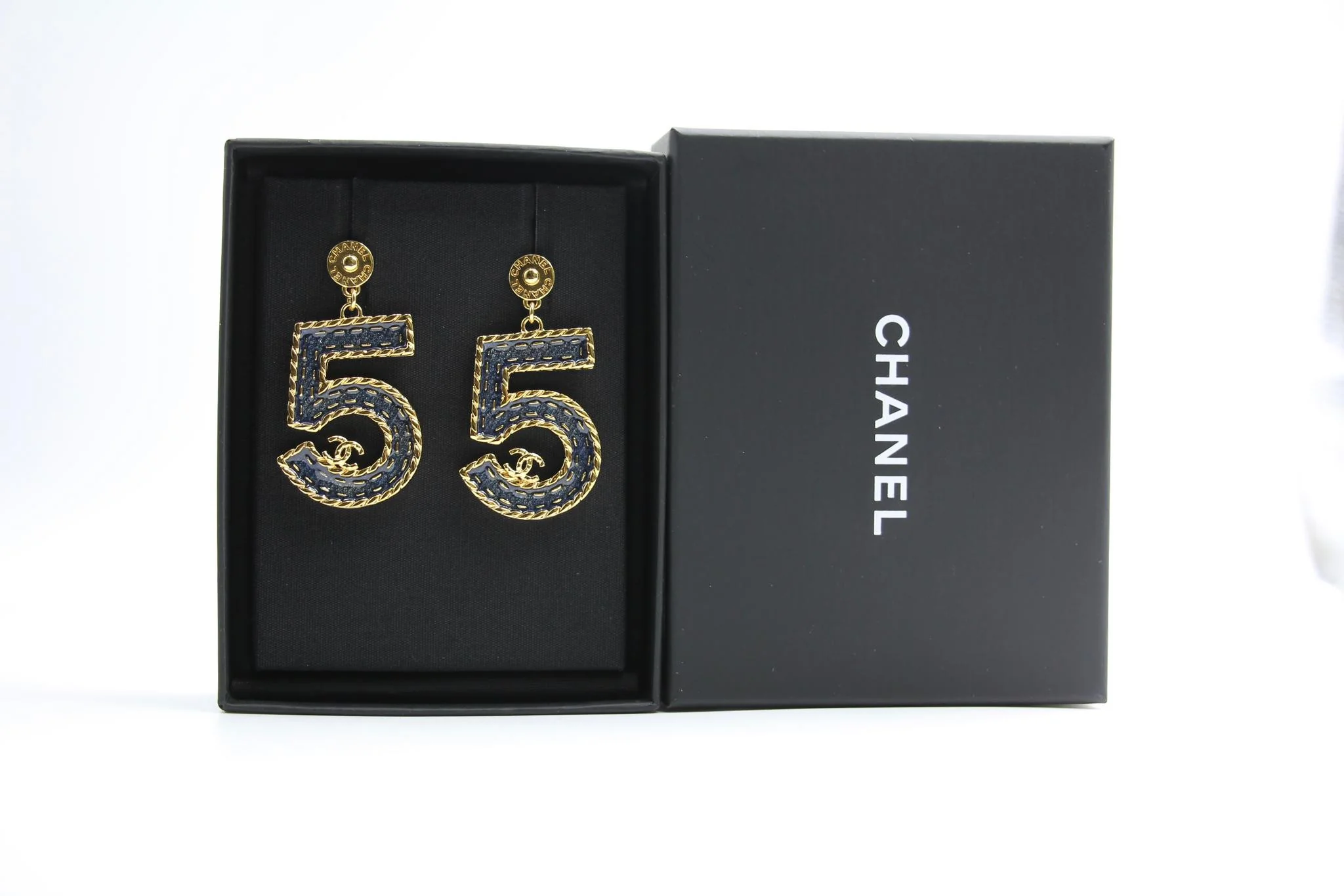 Chanel 24P Metal Denim Size 5 Earrings - Image 7