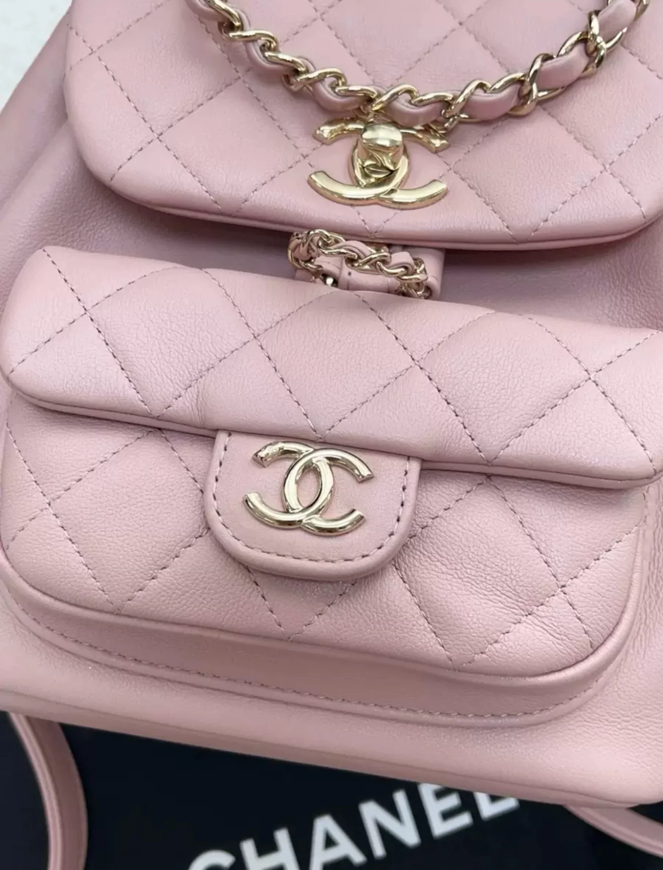 Chanel 24P Pink Backpack Gold Hardware - Image 3