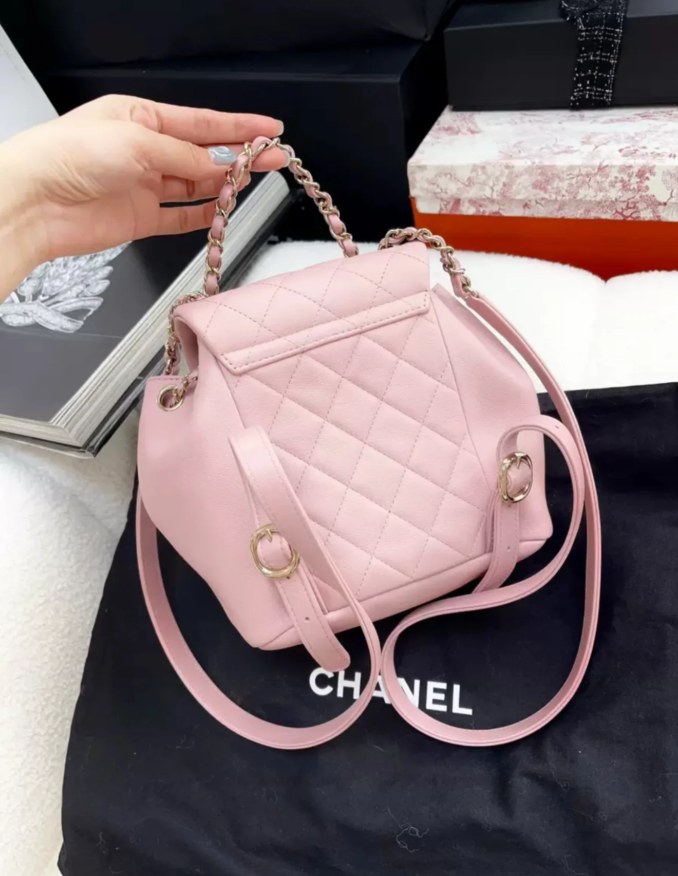 Chanel 24P Pink Backpack Gold Hardware - Image 4
