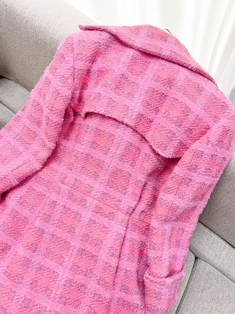 Chanel 24p pink tweed long coat - Image 3