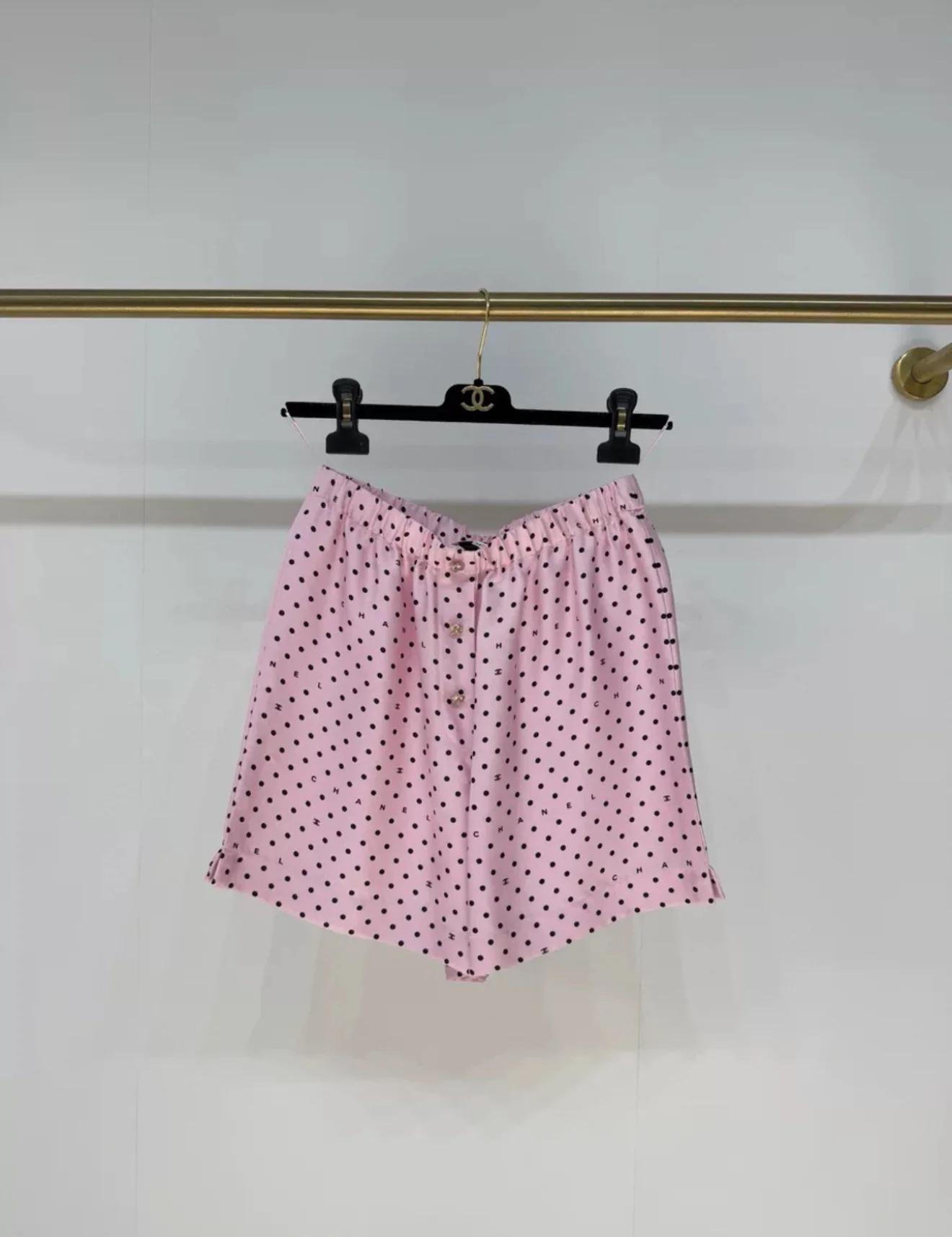Chanel 24P pink polka shorts
