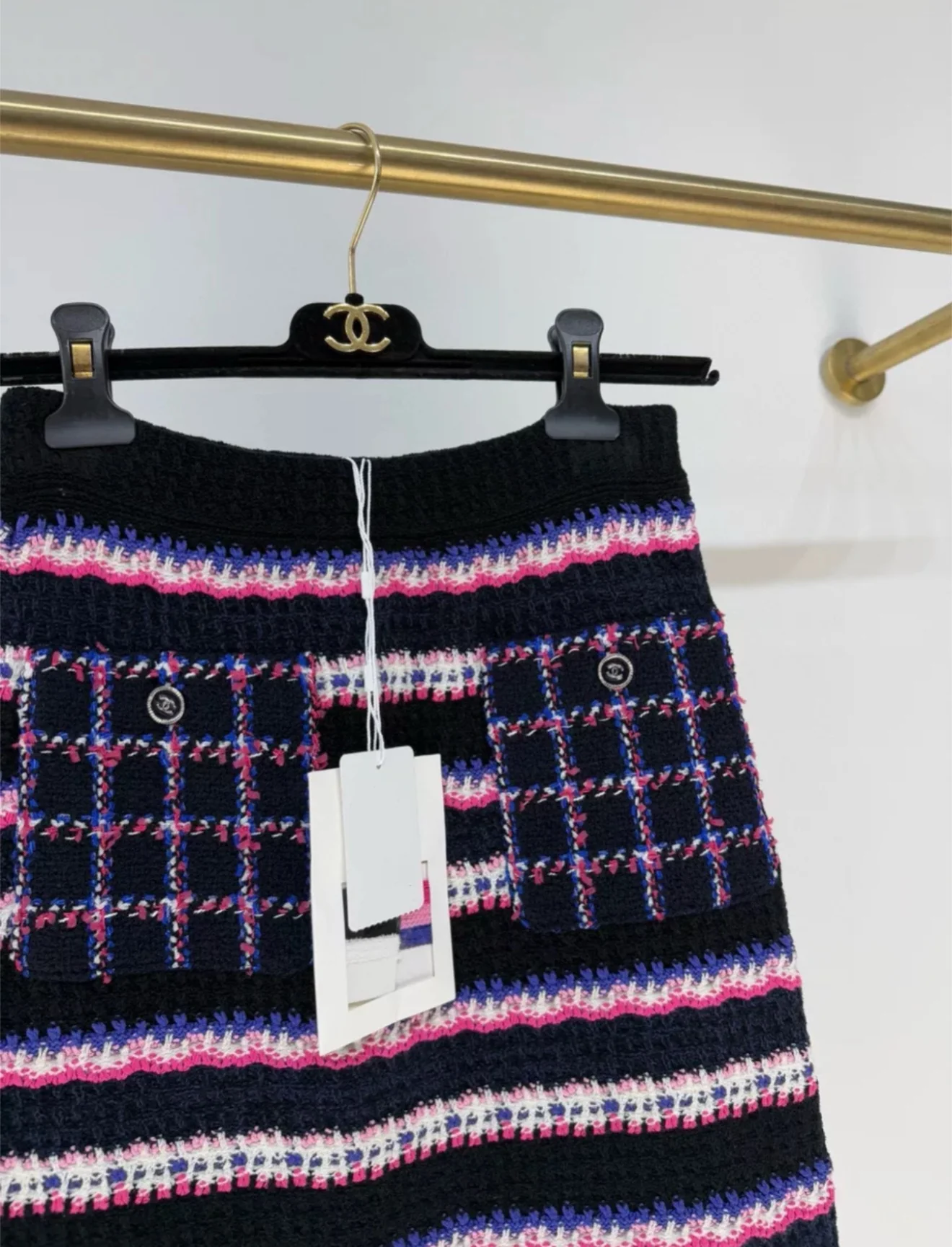 Chanel 24P Pink & Purple knitted Skirt - Image 2