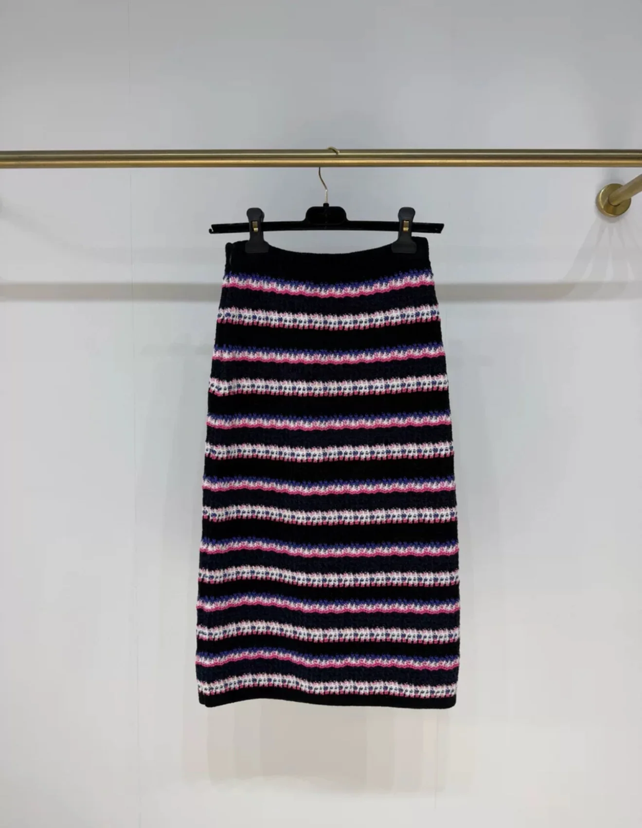 Chanel 24P Pink & Purple knitted Skirt - Image 3