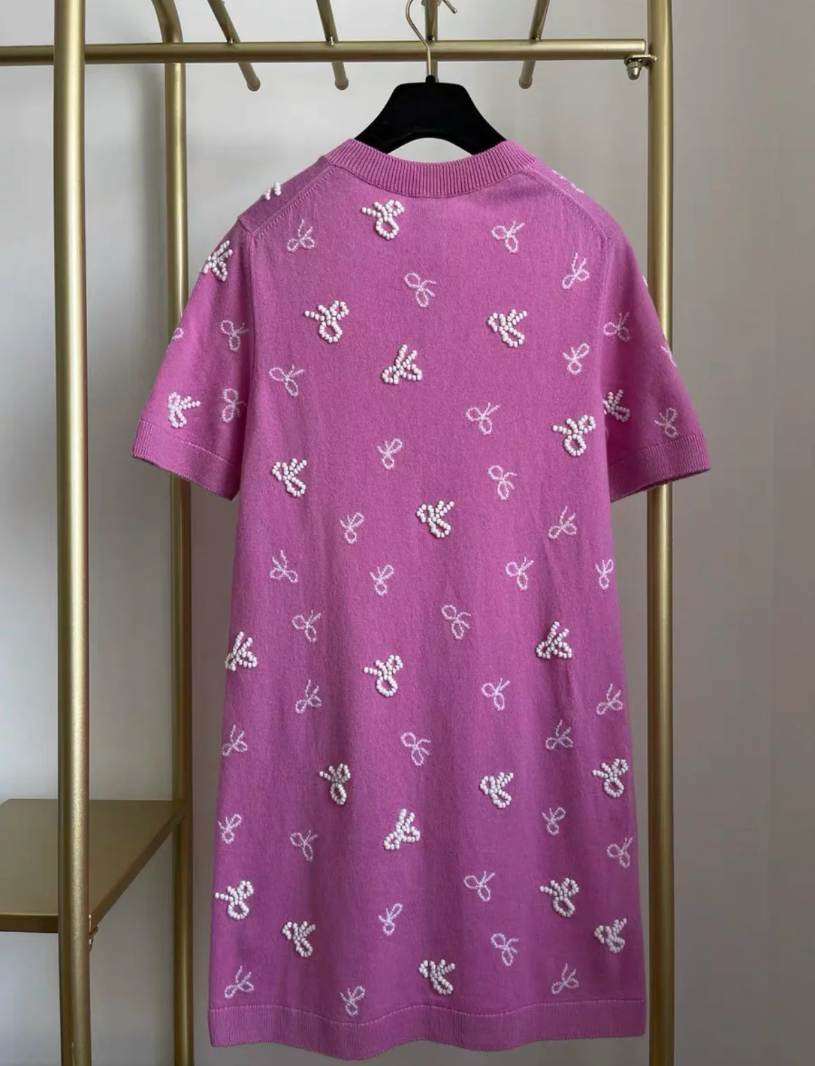 Chanel 24p pink & white cashmere dress size 36FR - Image 2