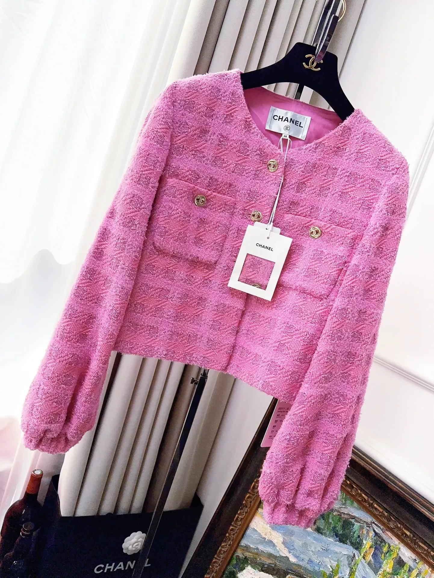 Chanel 24P Pink Tweed Jacket