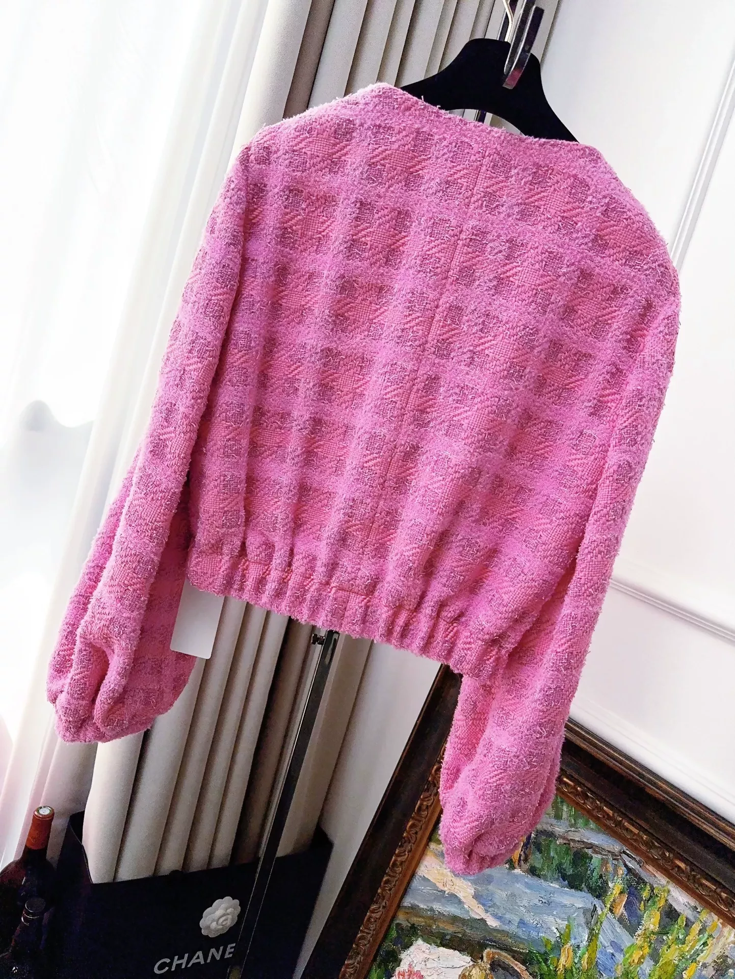Chanel 24P Pink Tweed Jacket - Image 2