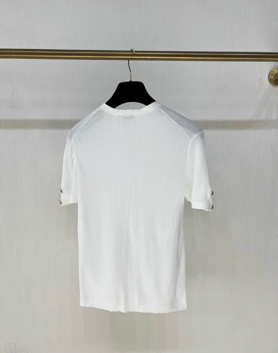 Chanel 24P white knitted top with camellia pocket size 40 - Image 6