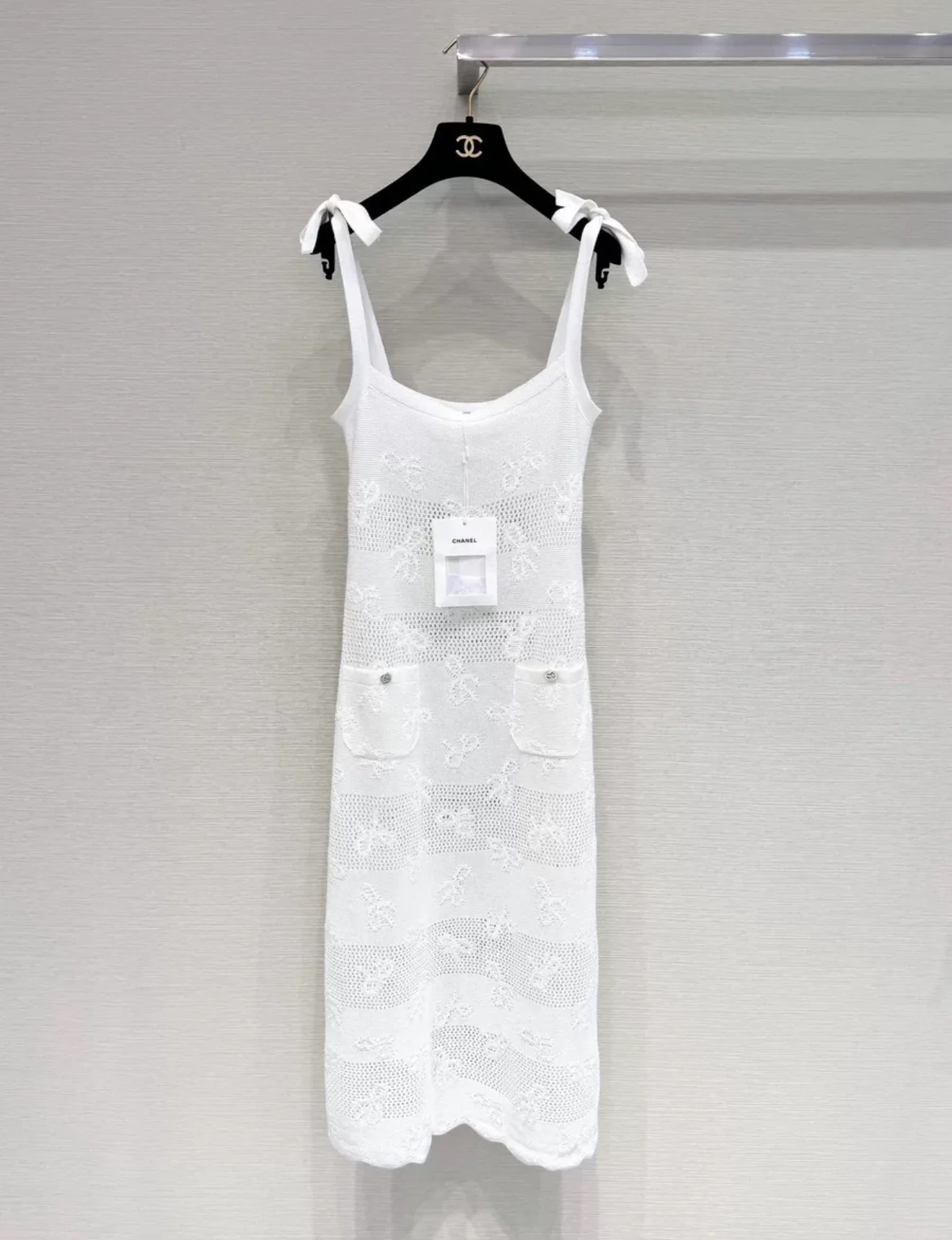 Chanel 24P White silk Knit Dress