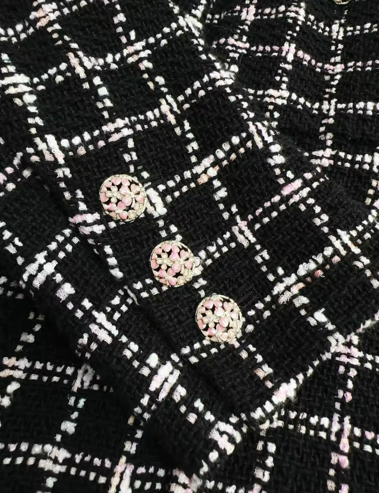 Chanel 24S black and pink tweed hooded long coat - Image 3