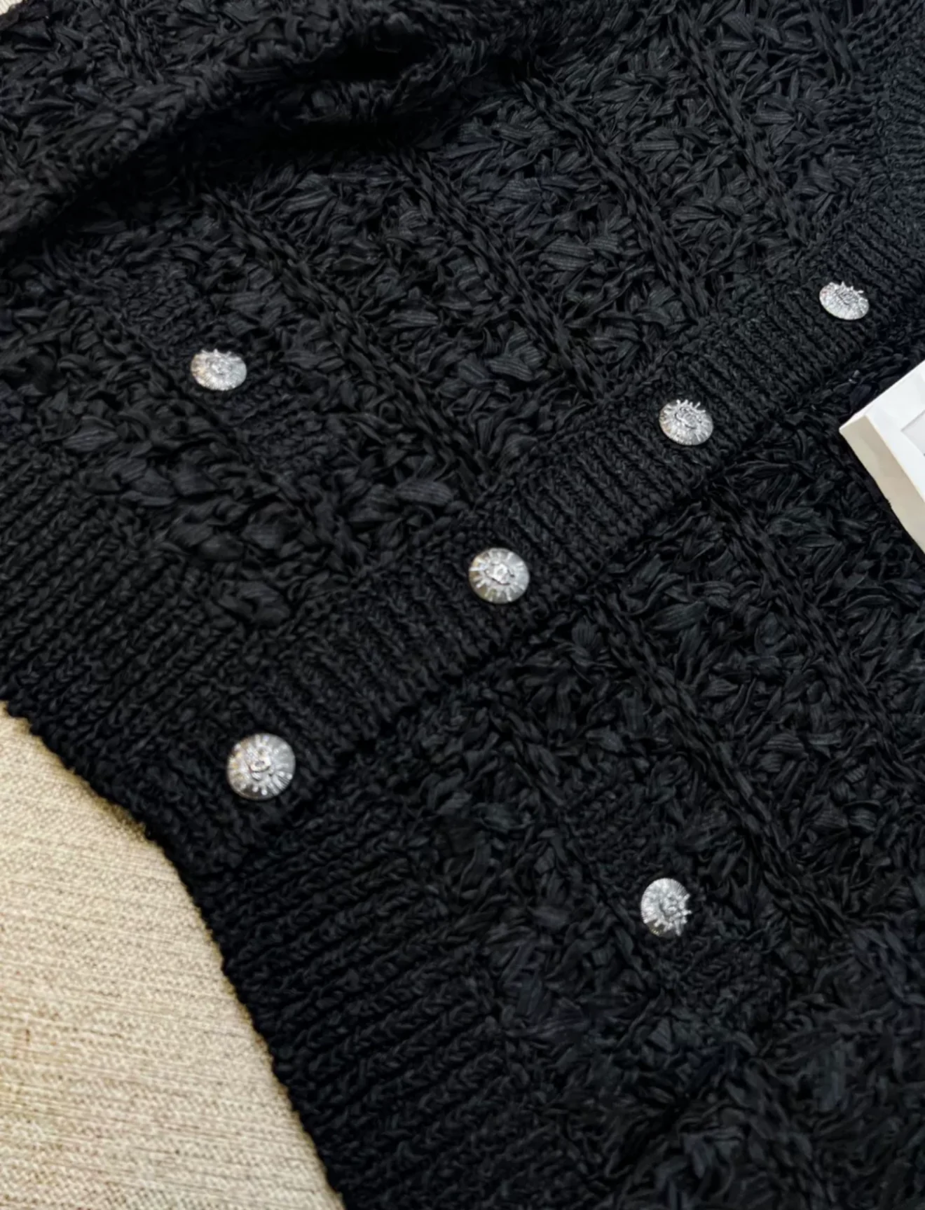 Chanel 24S Black Knitted Cardigan - Image 3