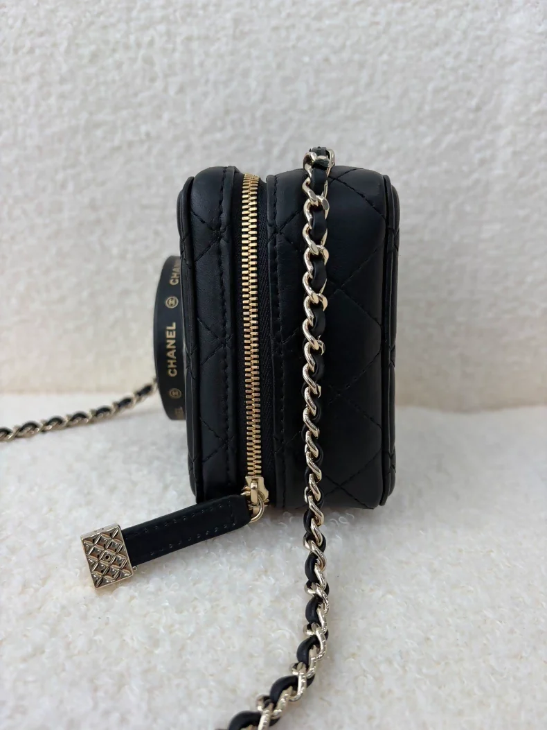 Chanel 24s Black Lambskin Camera Bag - Image 3