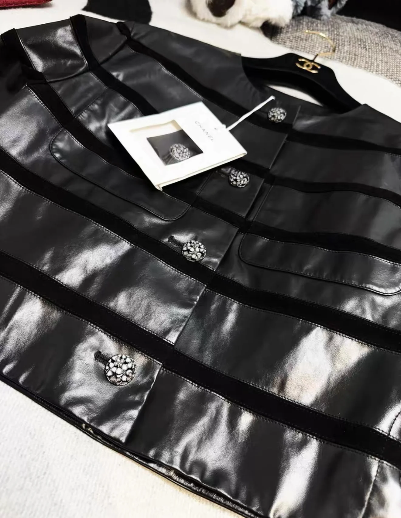 Chanel 24S black striped leather jacket - Image 2