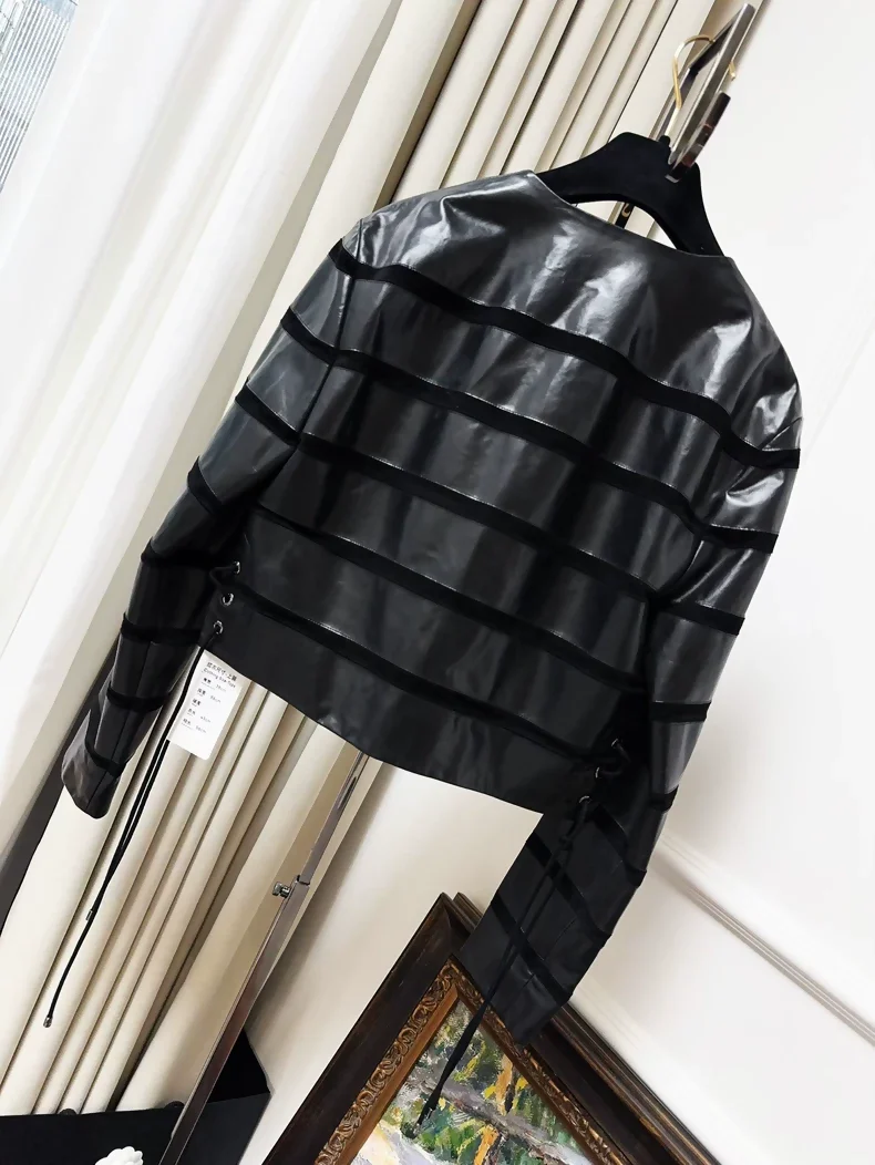 Chanel 24S black striped leather jacket - Image 2