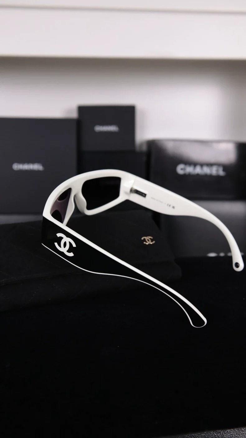 Chanel 24S CH6057 Black and White Sunglasses - Image 2