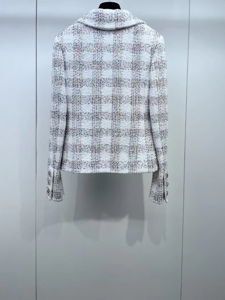 Chanel 24s Colorful Sequined Check Jacket - Image 2