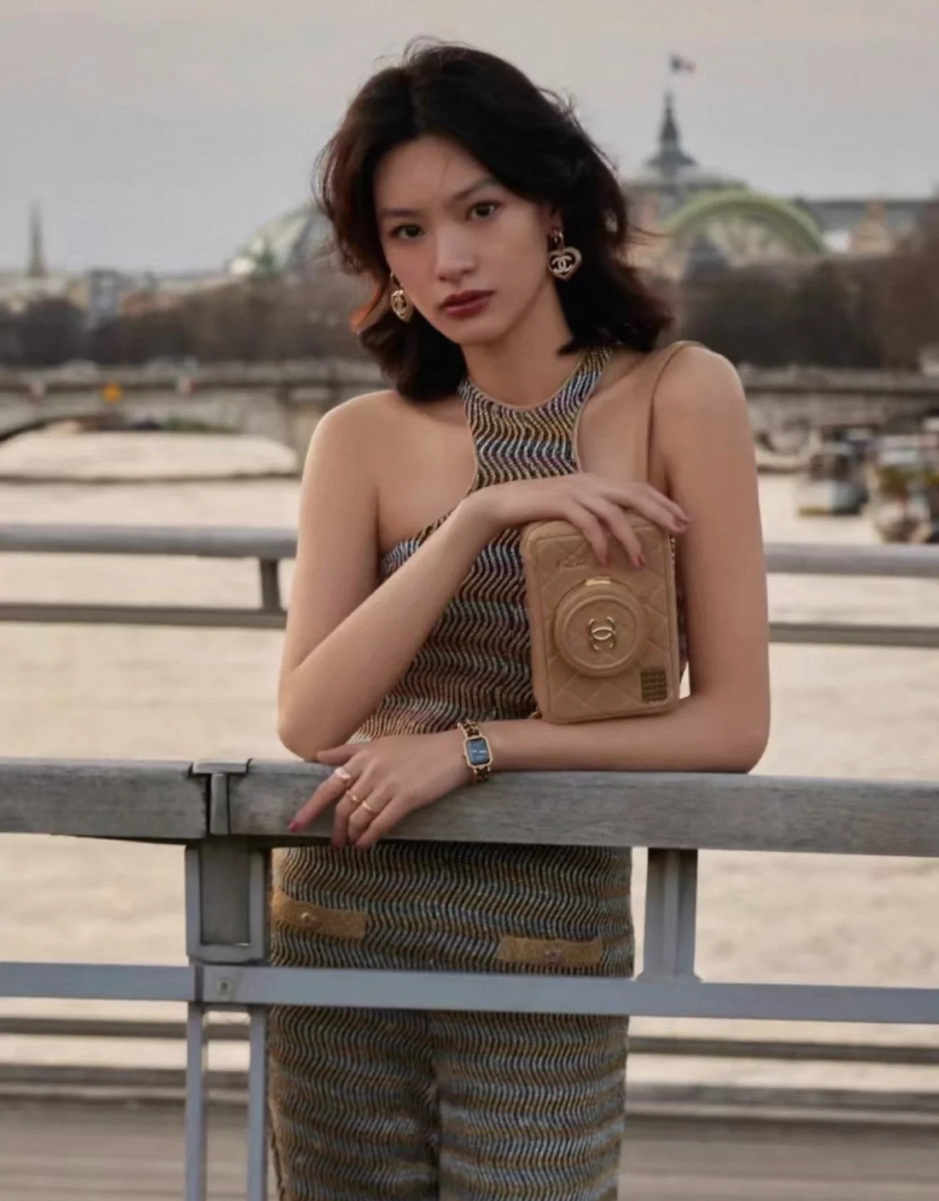 Chanel 24S Iridescent Gold and Silver Knit Jumpsuit - Image 4