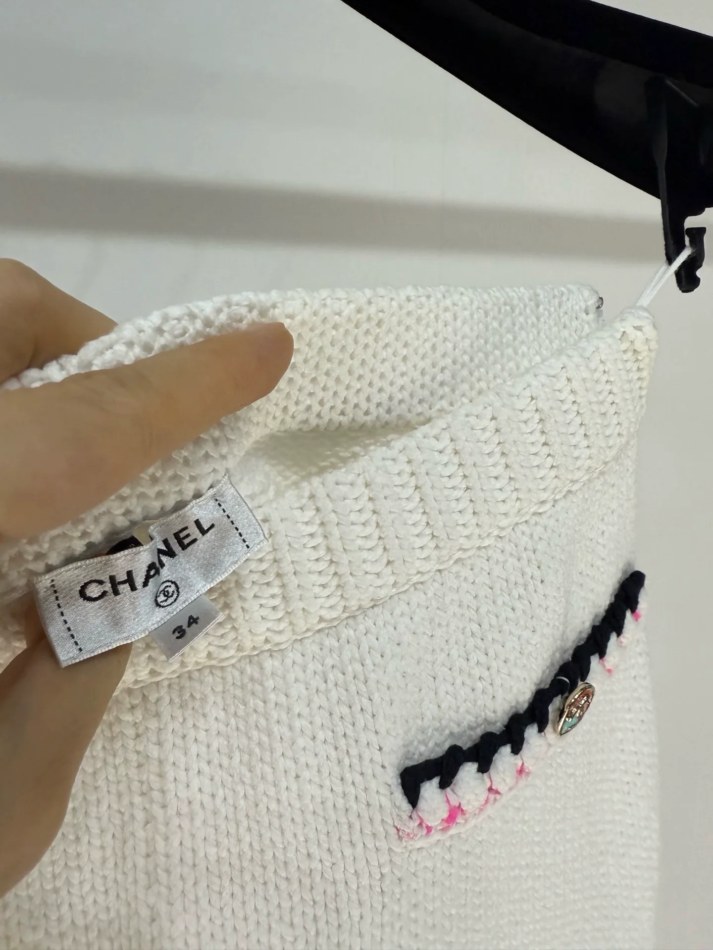 Chanel 24S white knitted skirt - Image 3