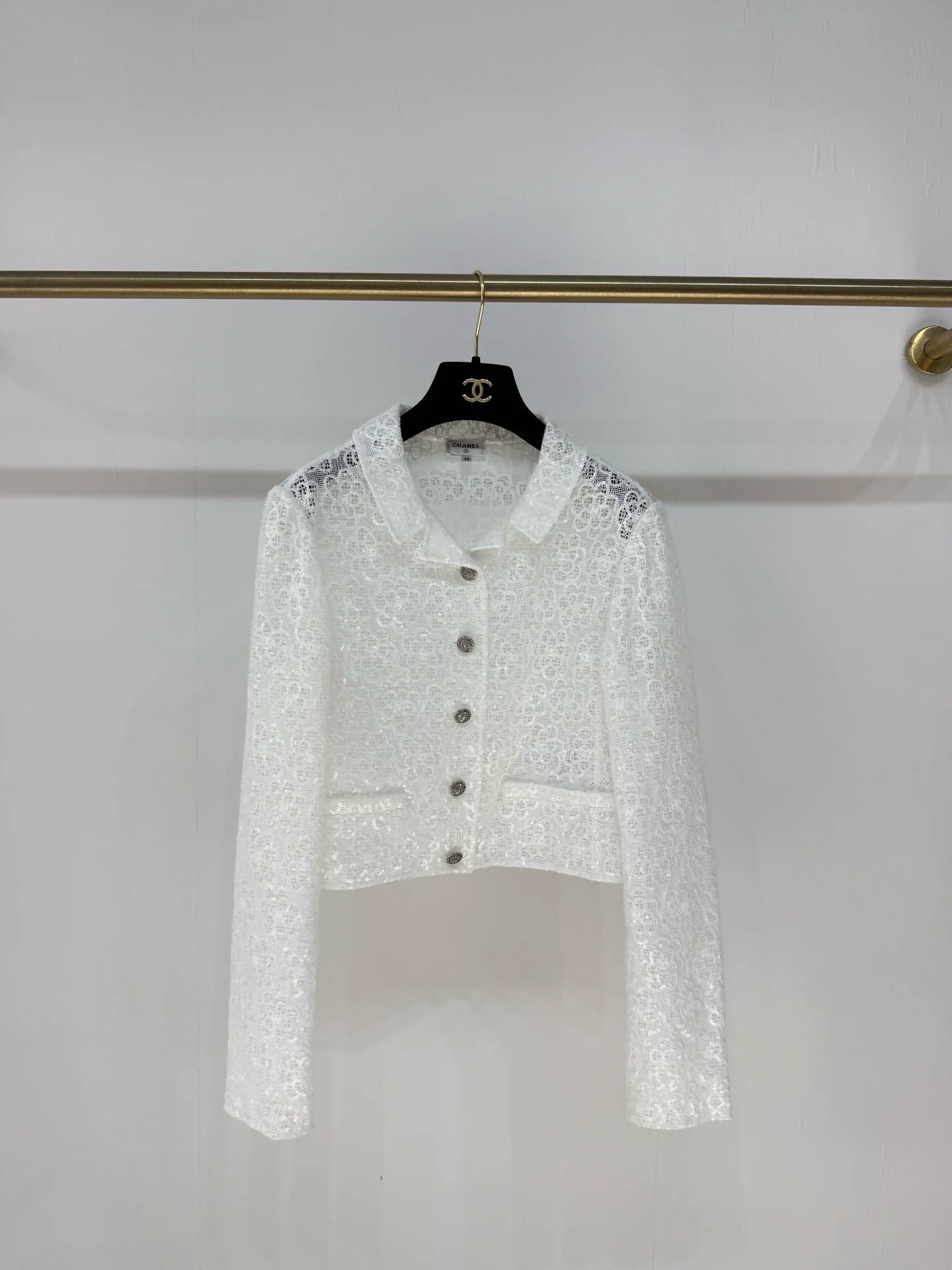 Chanel 24S White Lace Jacket