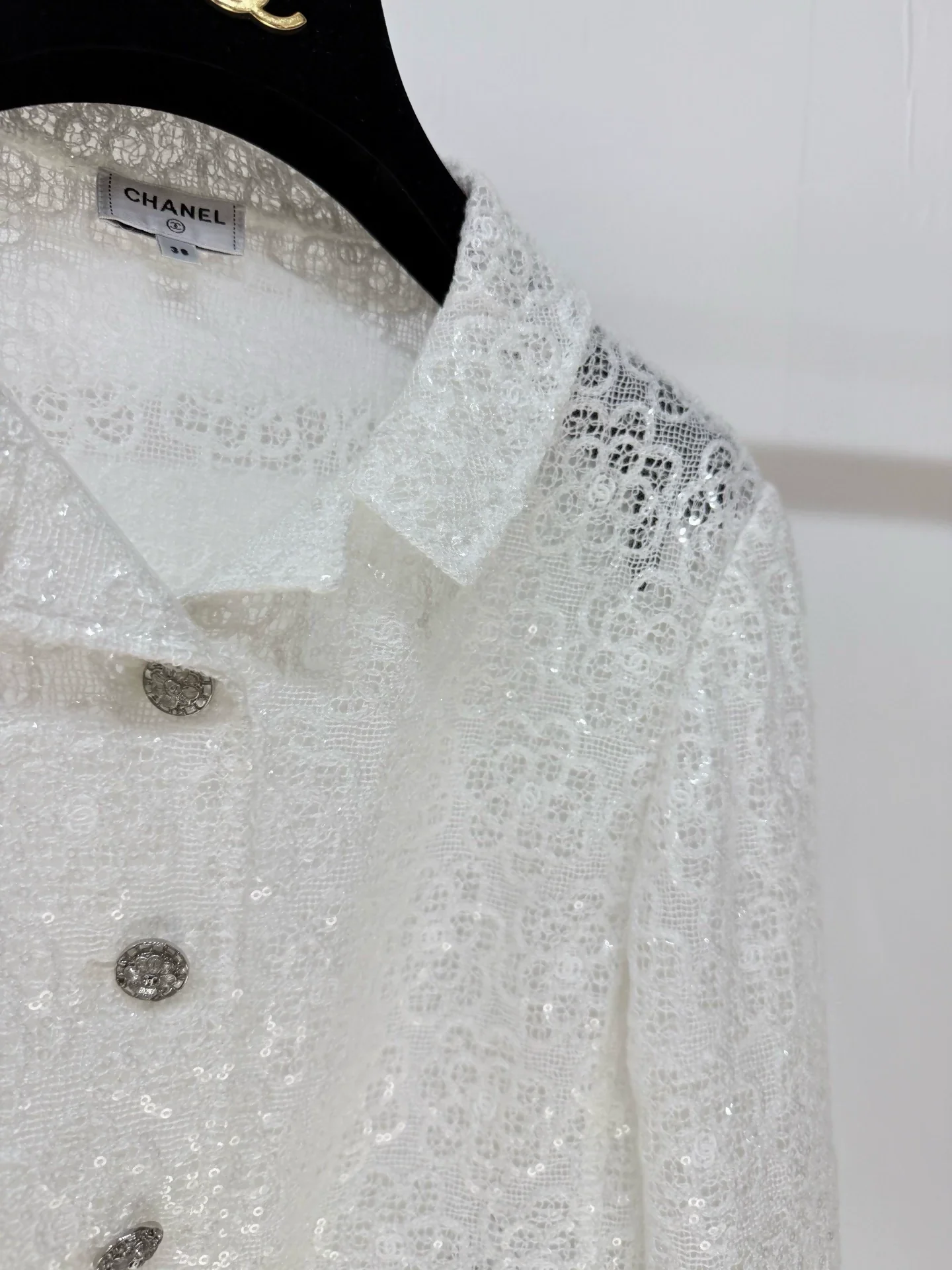 Chanel 24S White Lace Jacket - Image 2