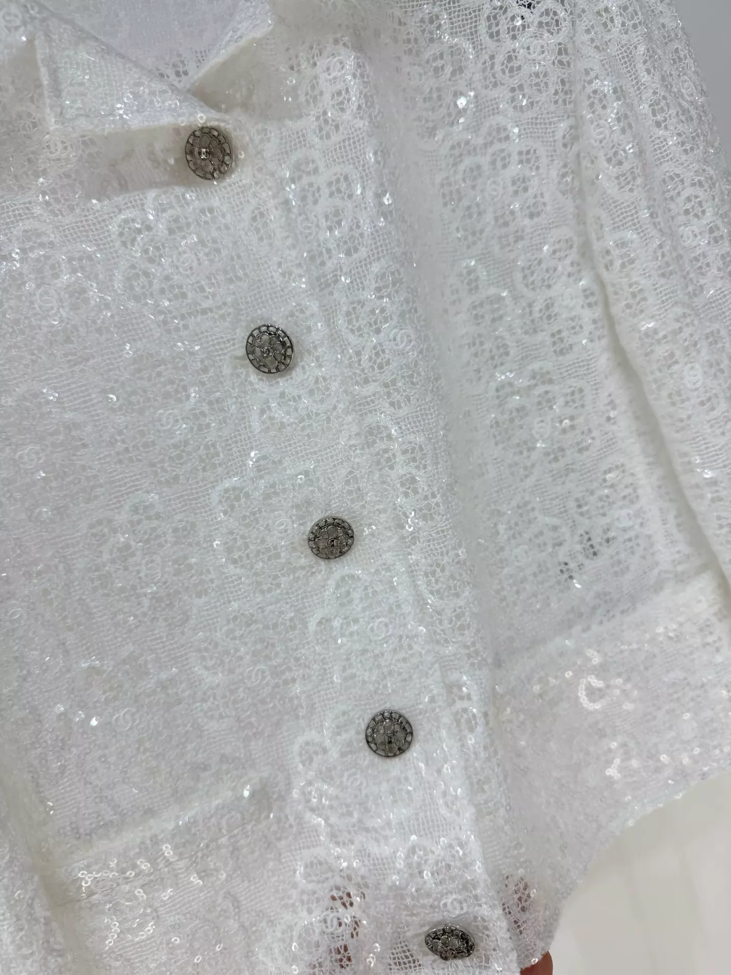 Chanel 24S White Lace Jacket - Image 3
