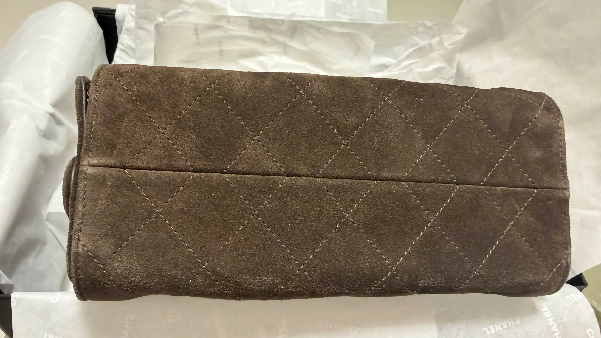 Chanel 25 bag mini brown suede - Image 4